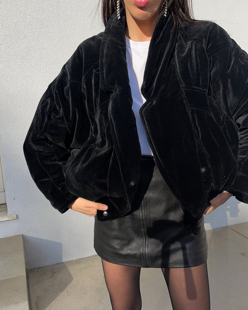 Velvet bomber jacket
