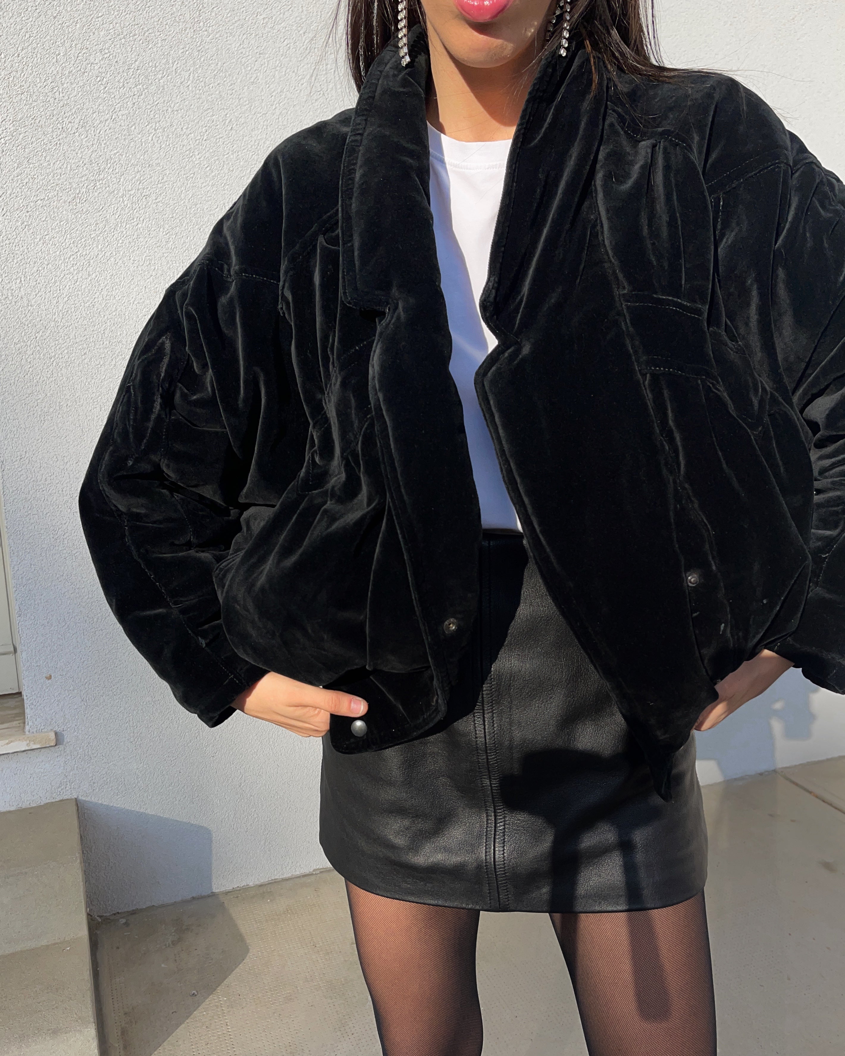 Velvet bomber jacket