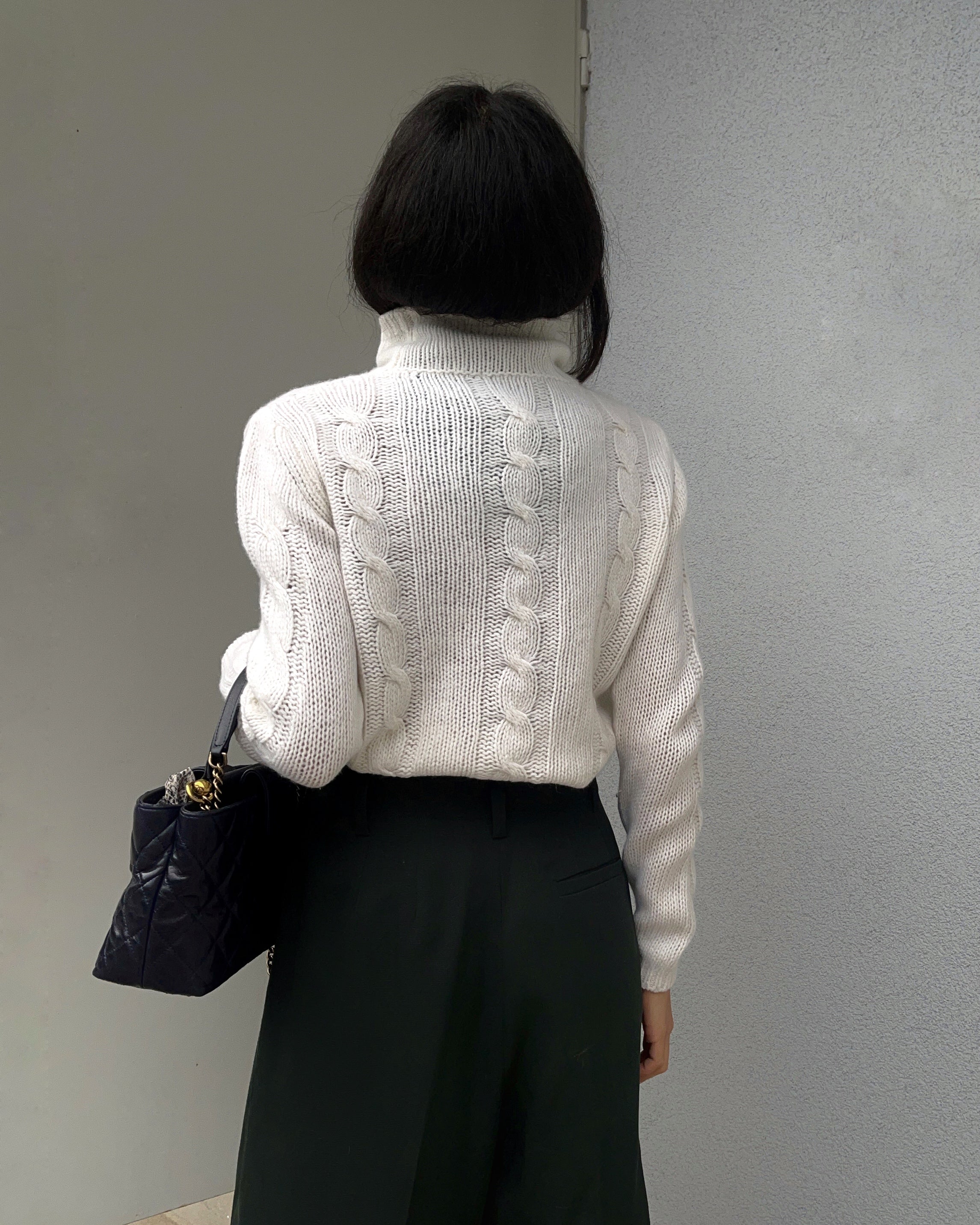 White wool jumper