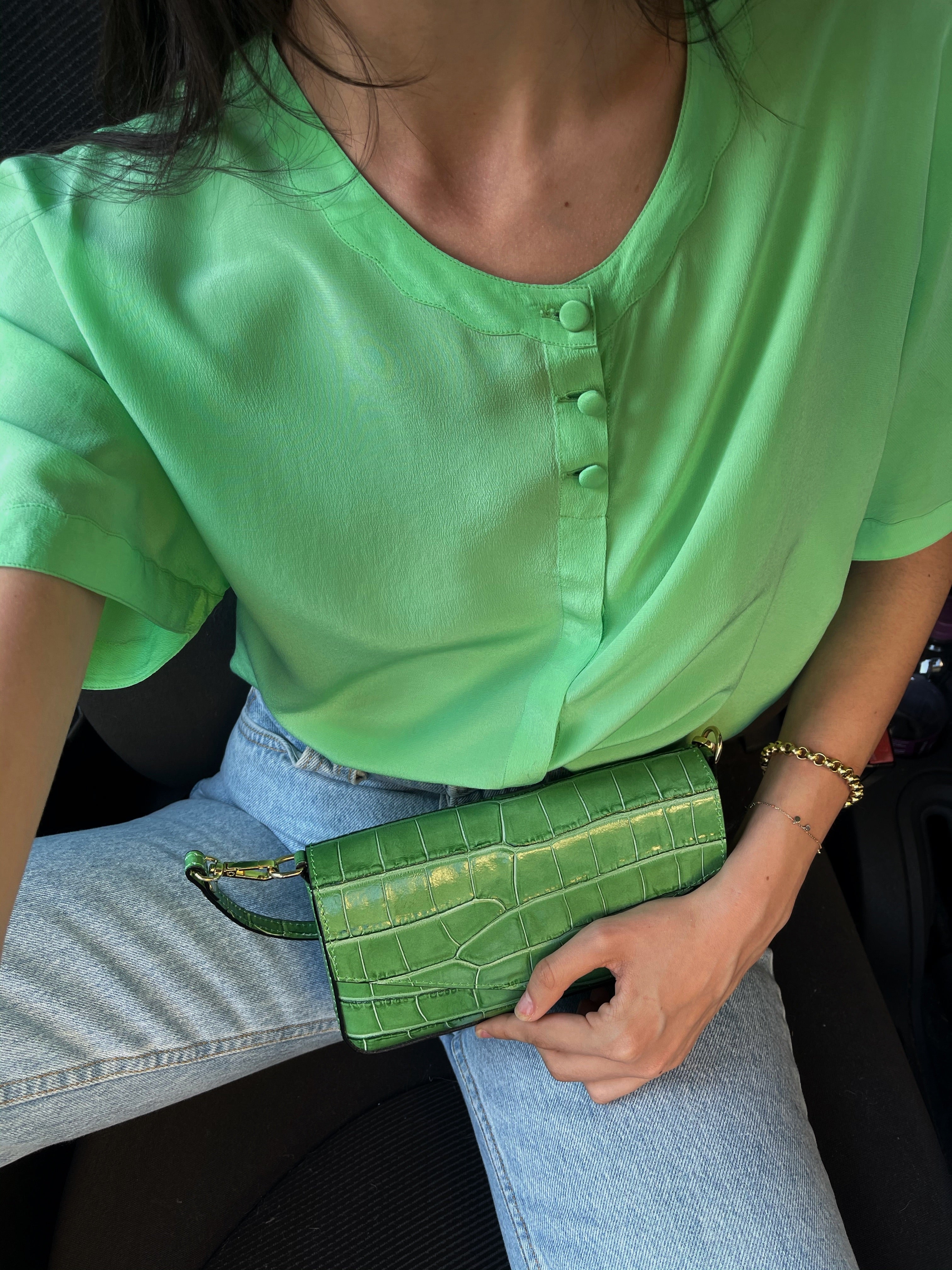 Silk green shirt