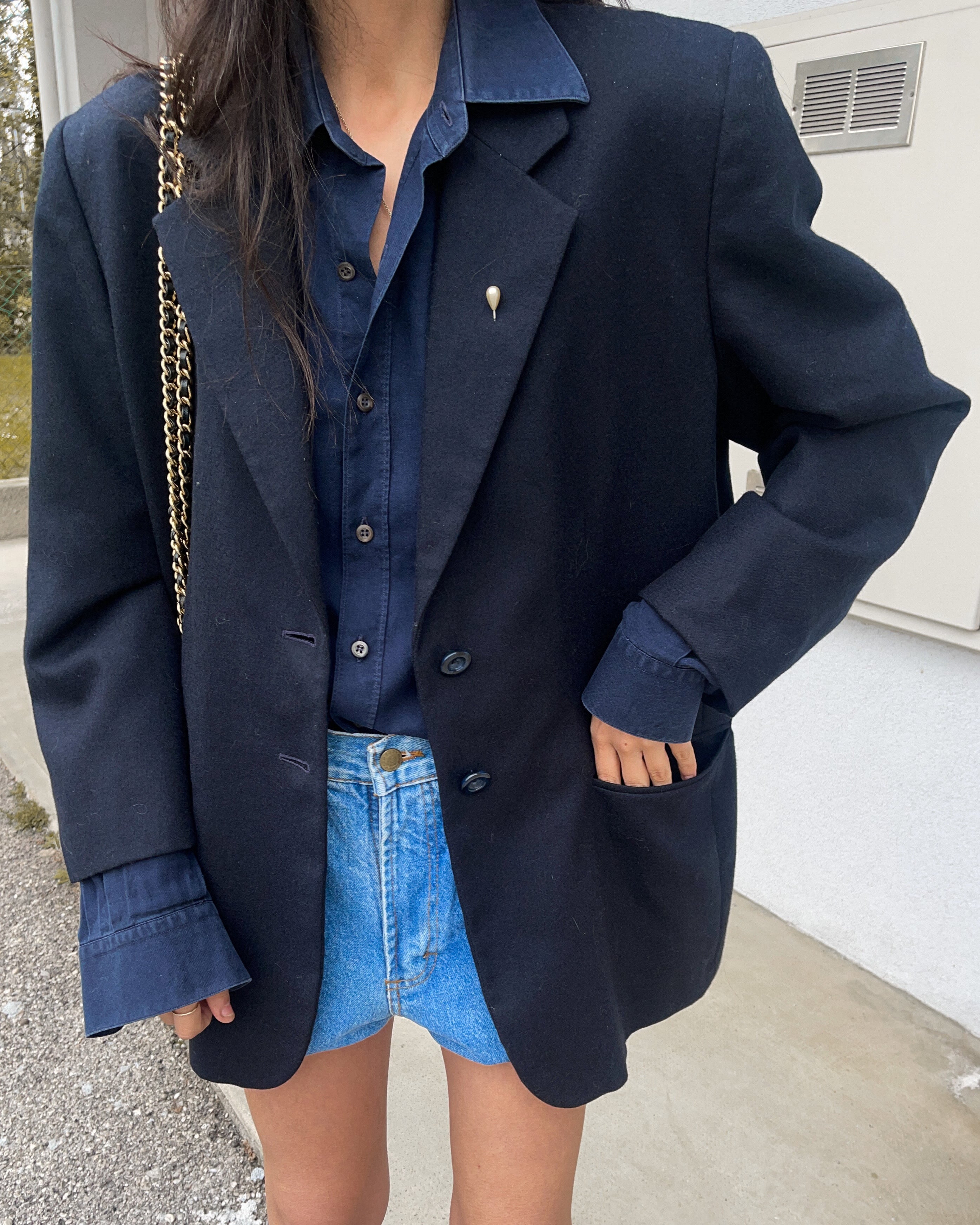 Blue wool blazer
