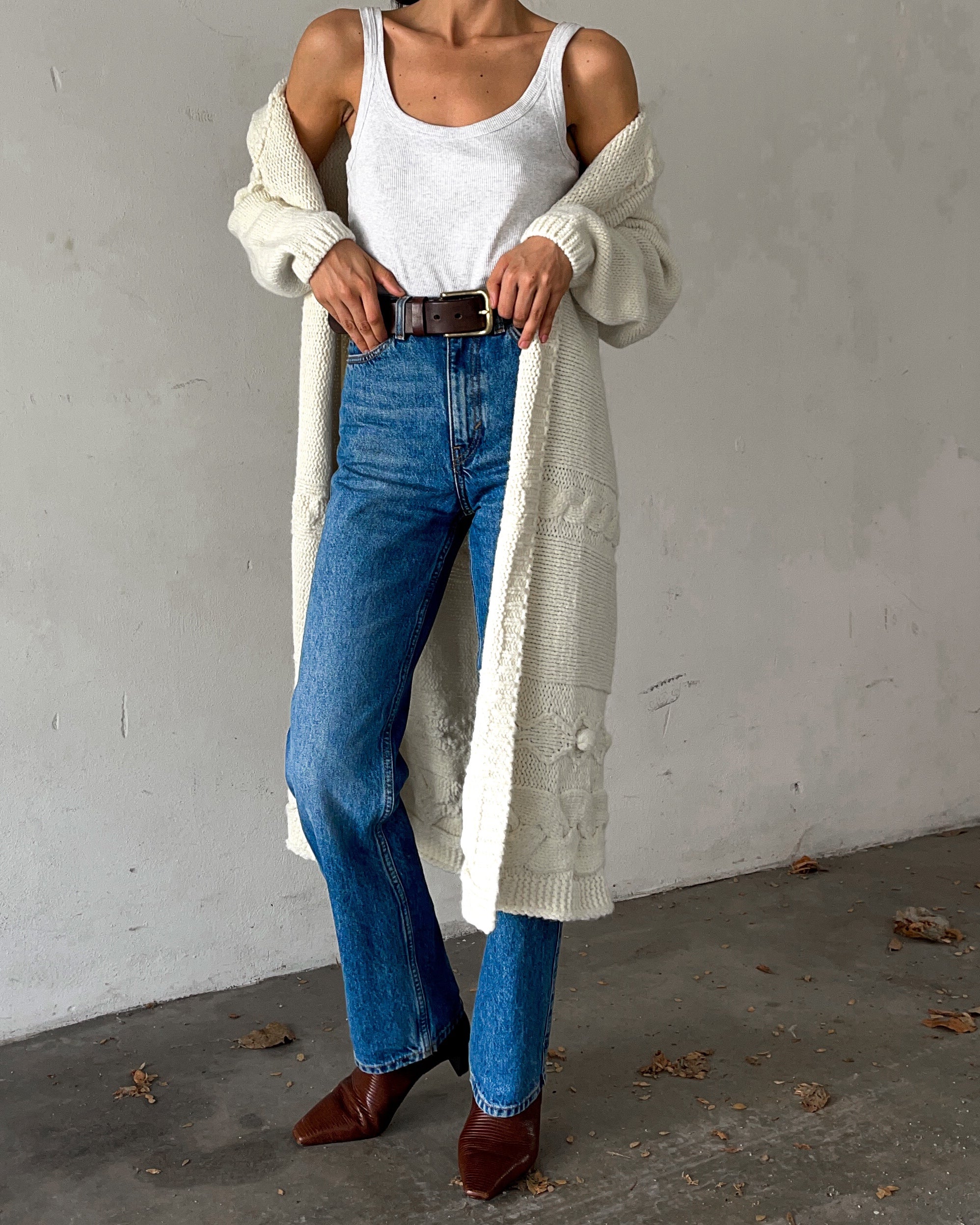 Wool blend maxi cardigan/ coat