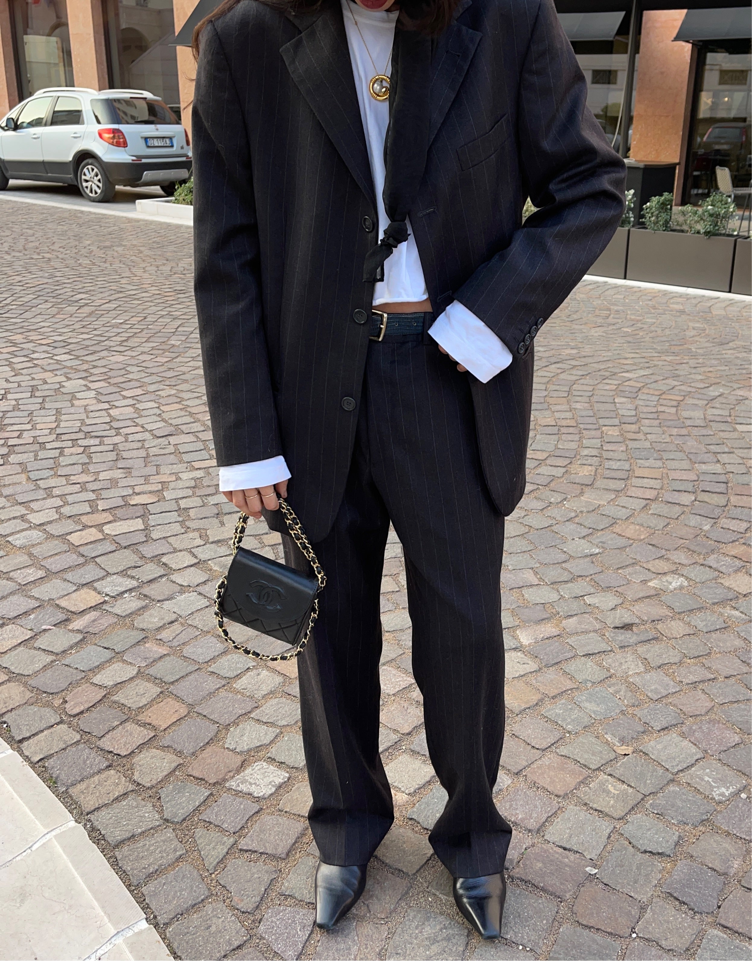 Gessato suit