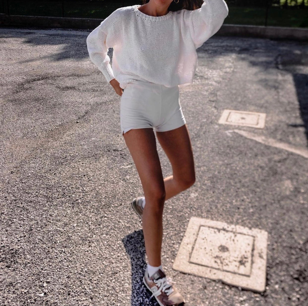 Handmade white cotton jumper