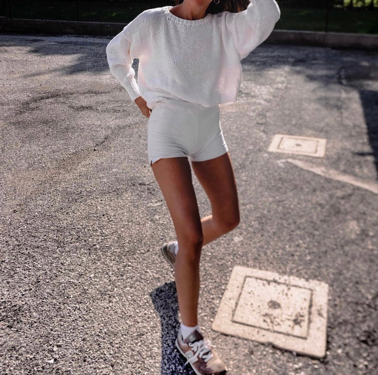 Handmade white cotton jumper