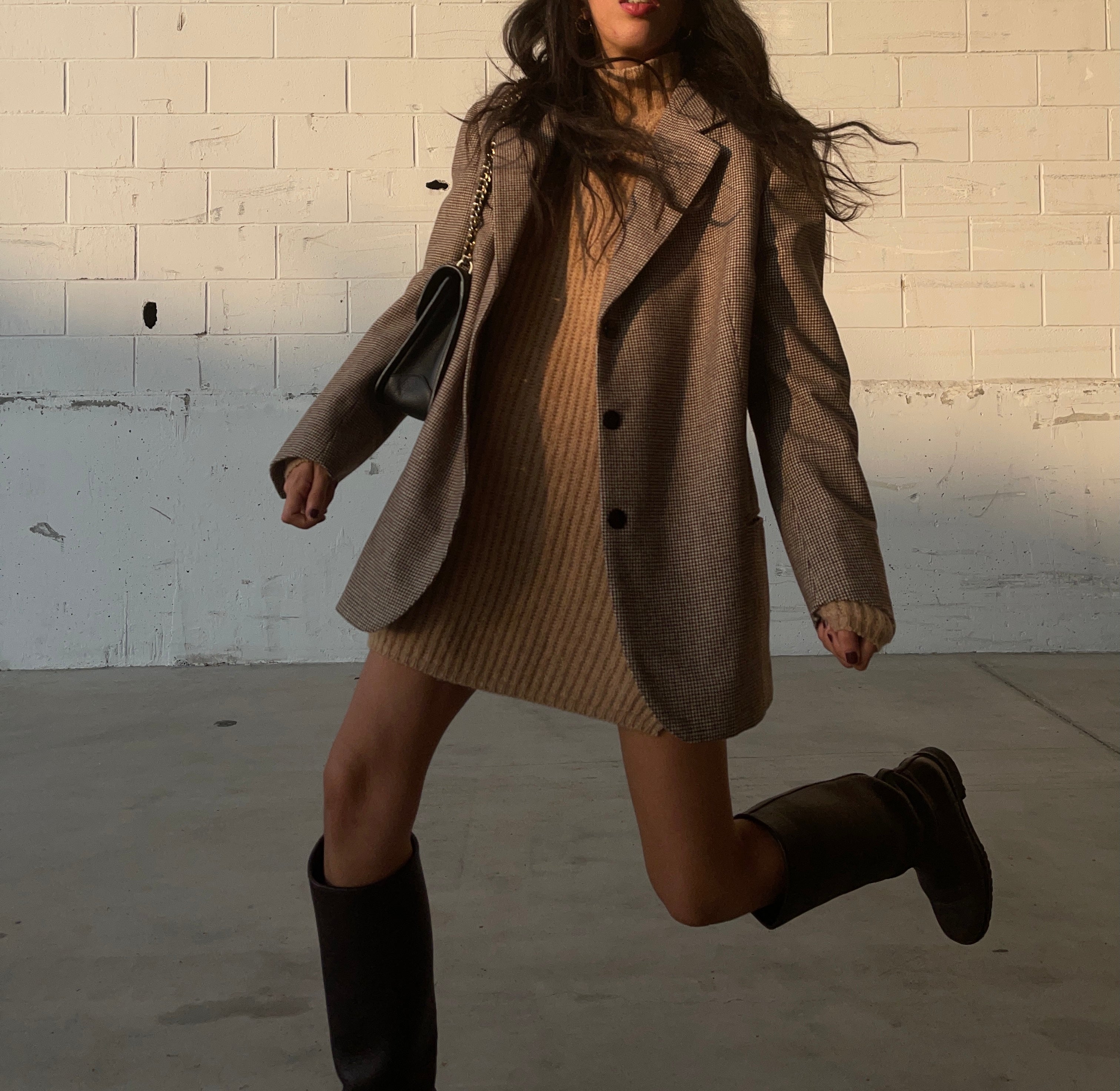 OVERSIZED BLAZER IN PIED DE POULE