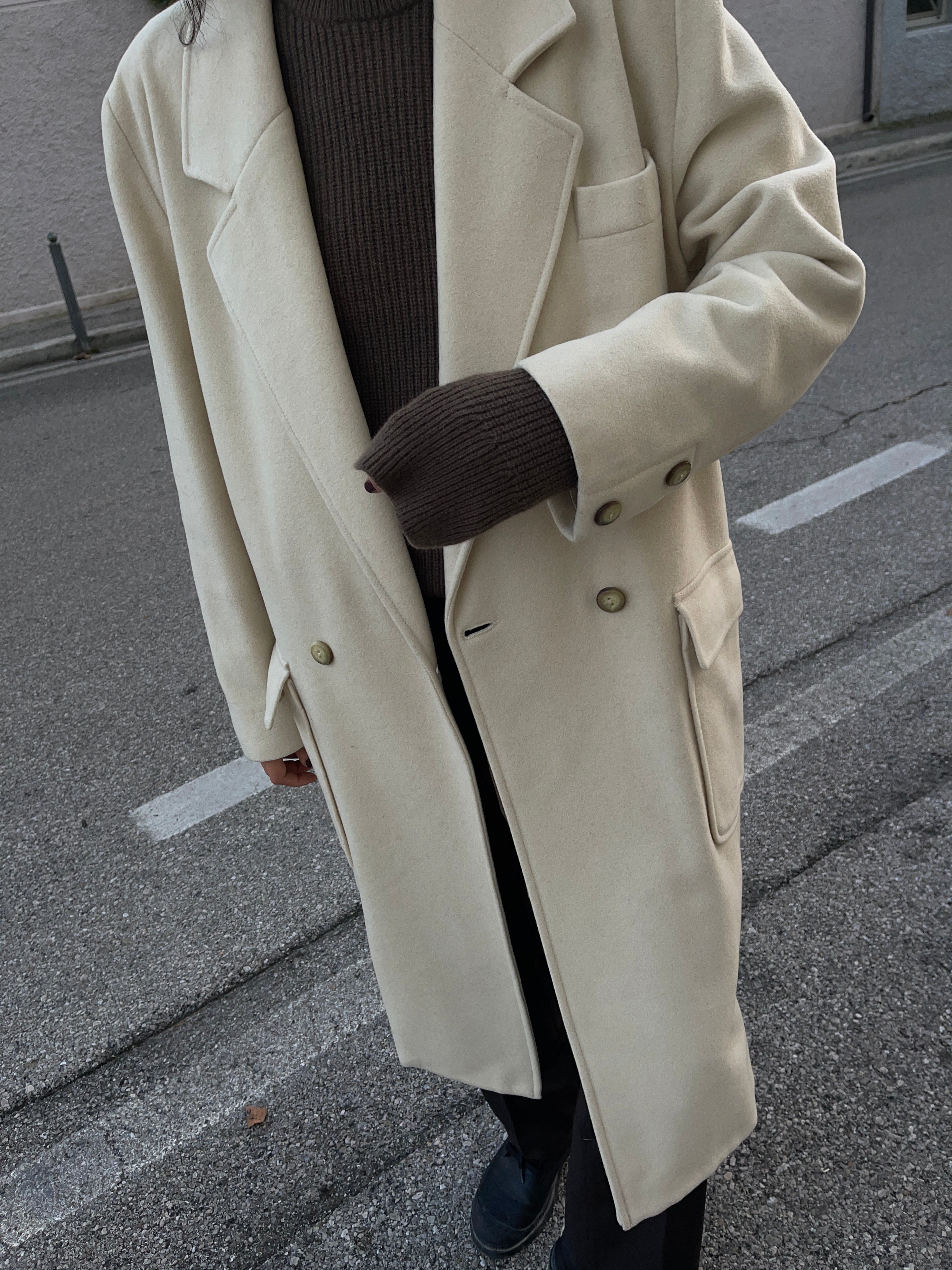 Cappotto bianco panna