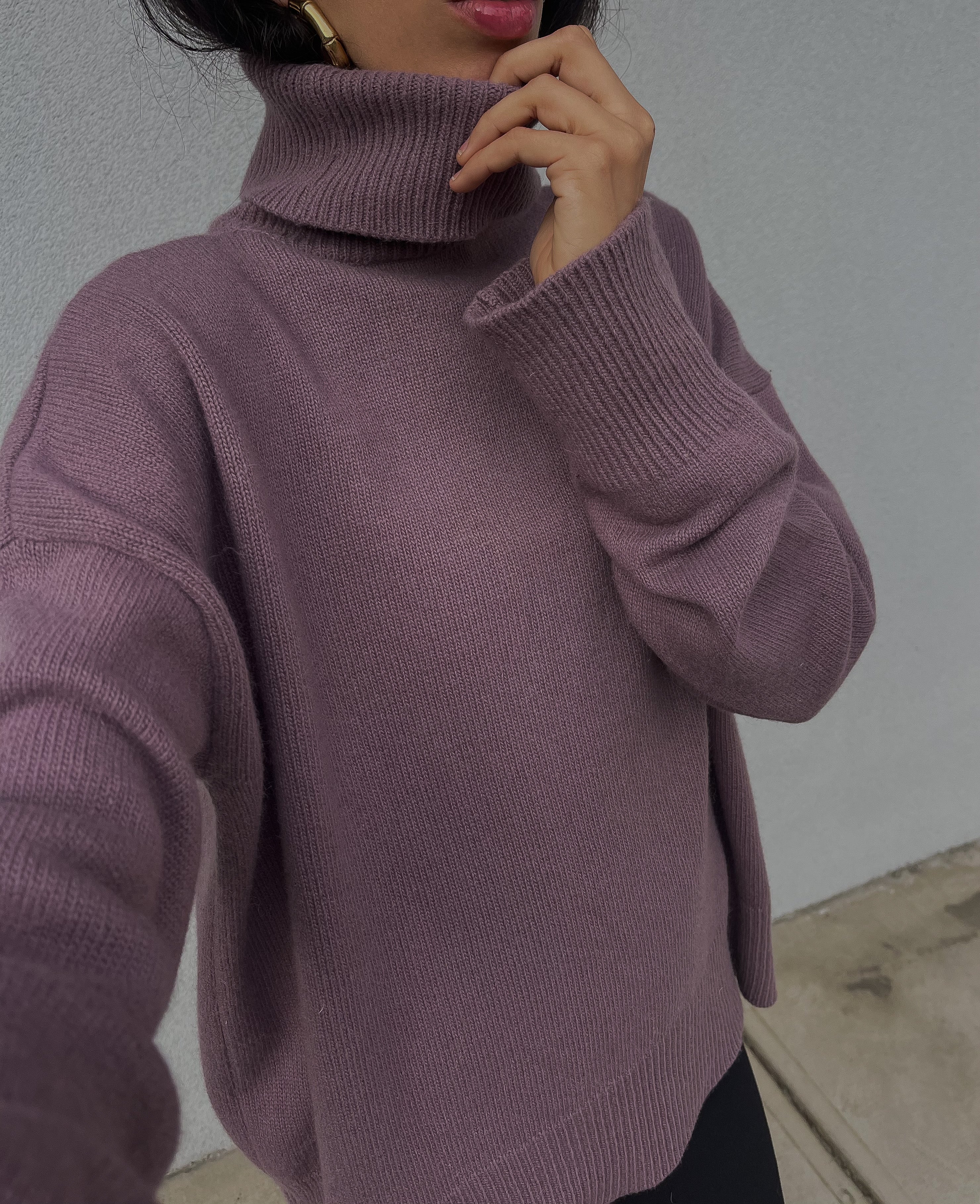 Oversize roll neck jumper