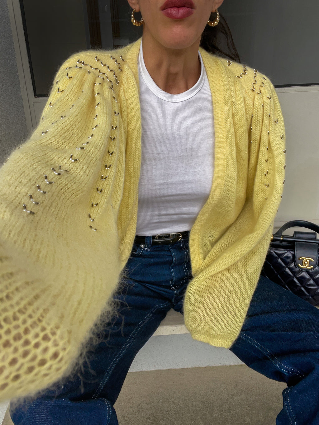 Kid mohair cardigan
