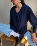 100% silk blue shirt