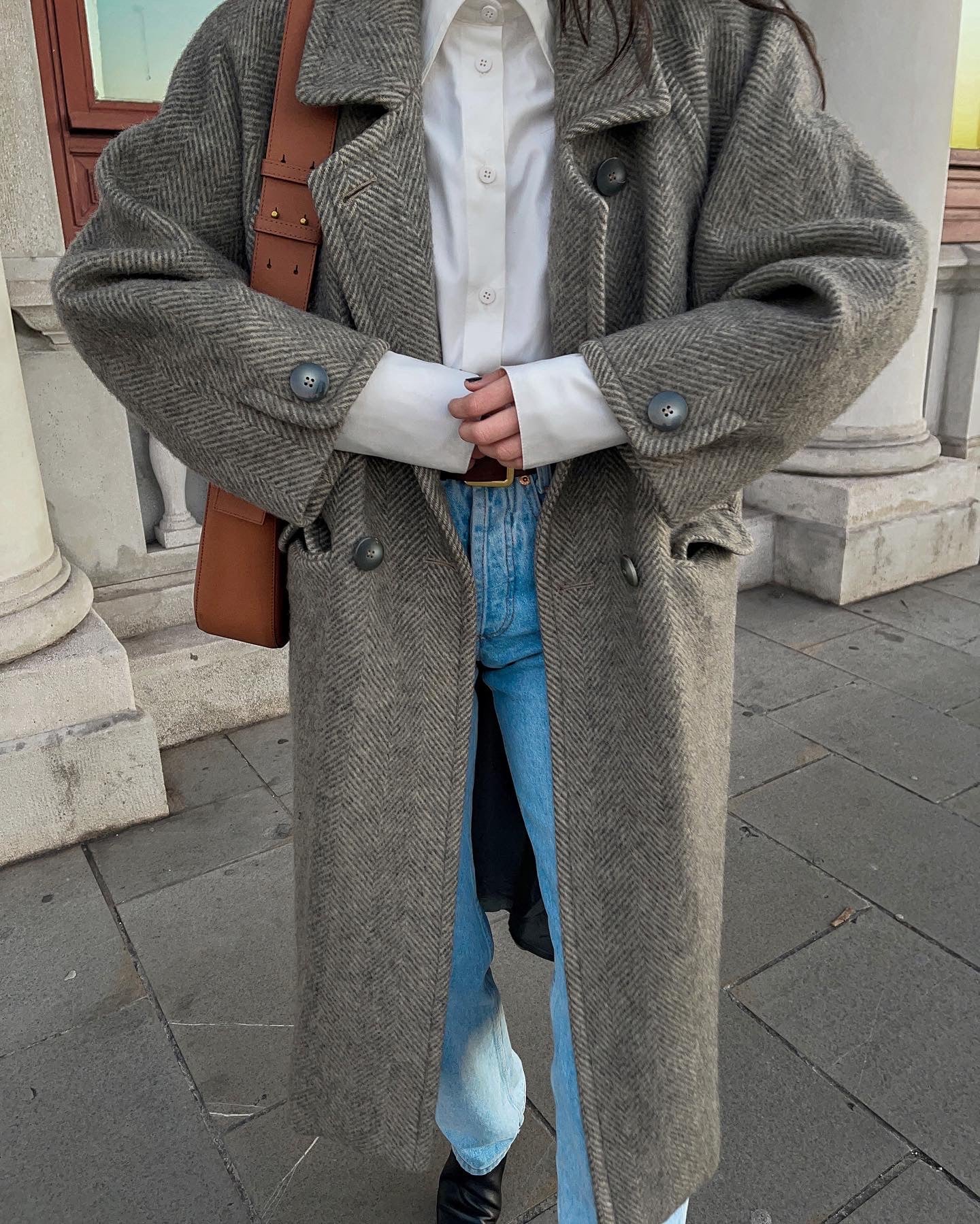 Wool vintage HERRINGBONE COAT