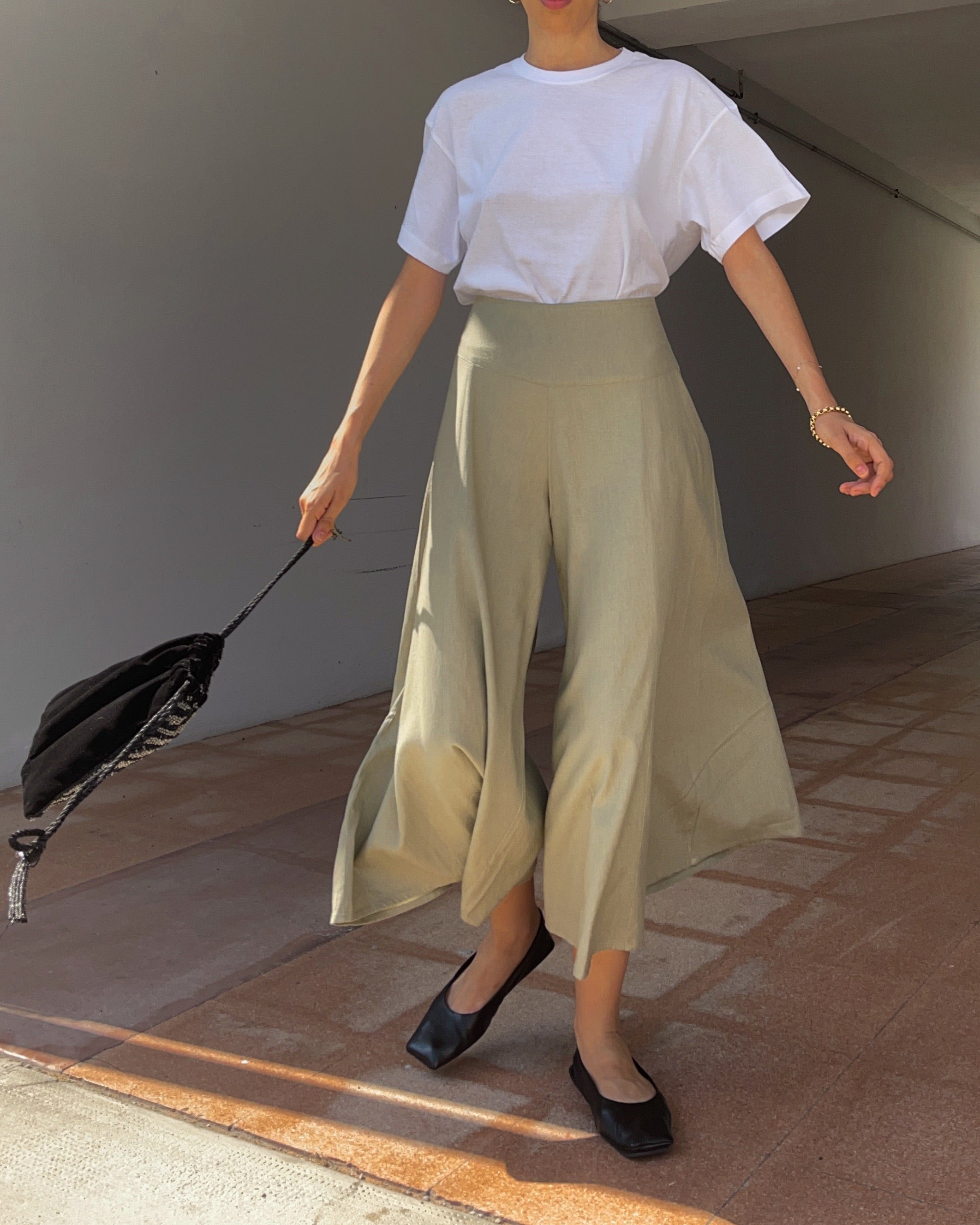 100 linen gonna-pantalone