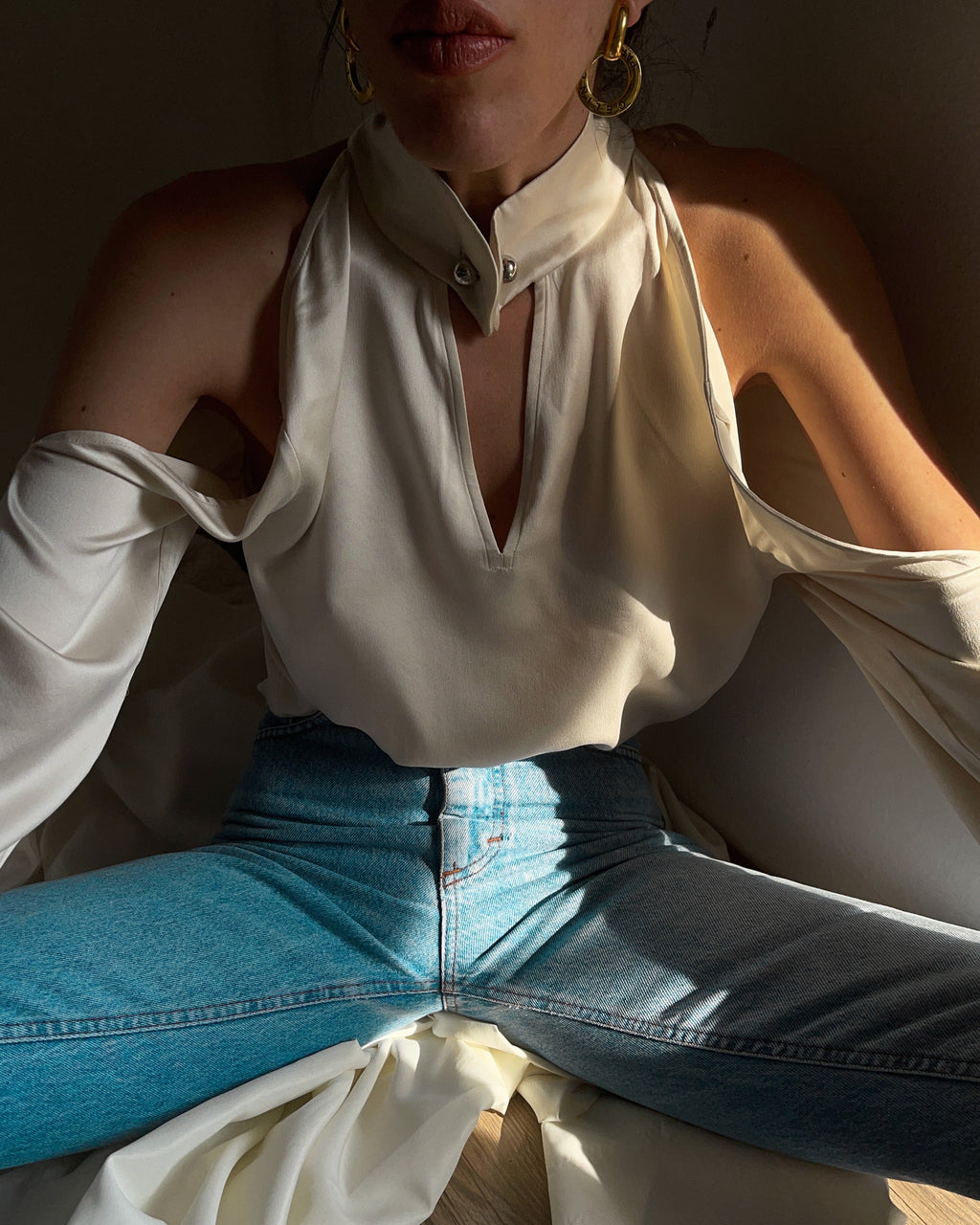JINNNN 100% liquid silk top