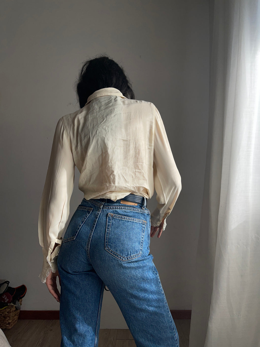 Silk rouches shirt