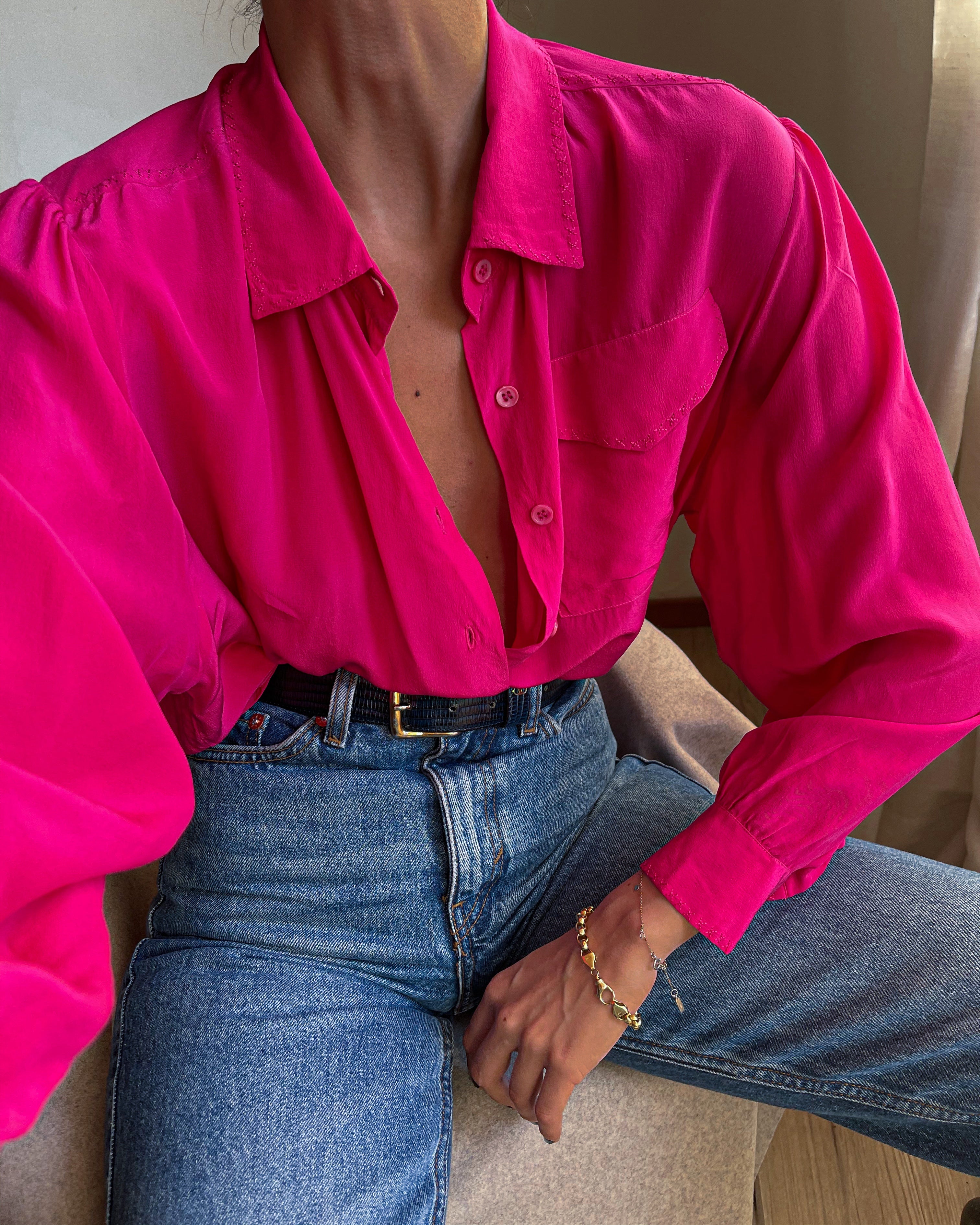 Camicia fucsia seta