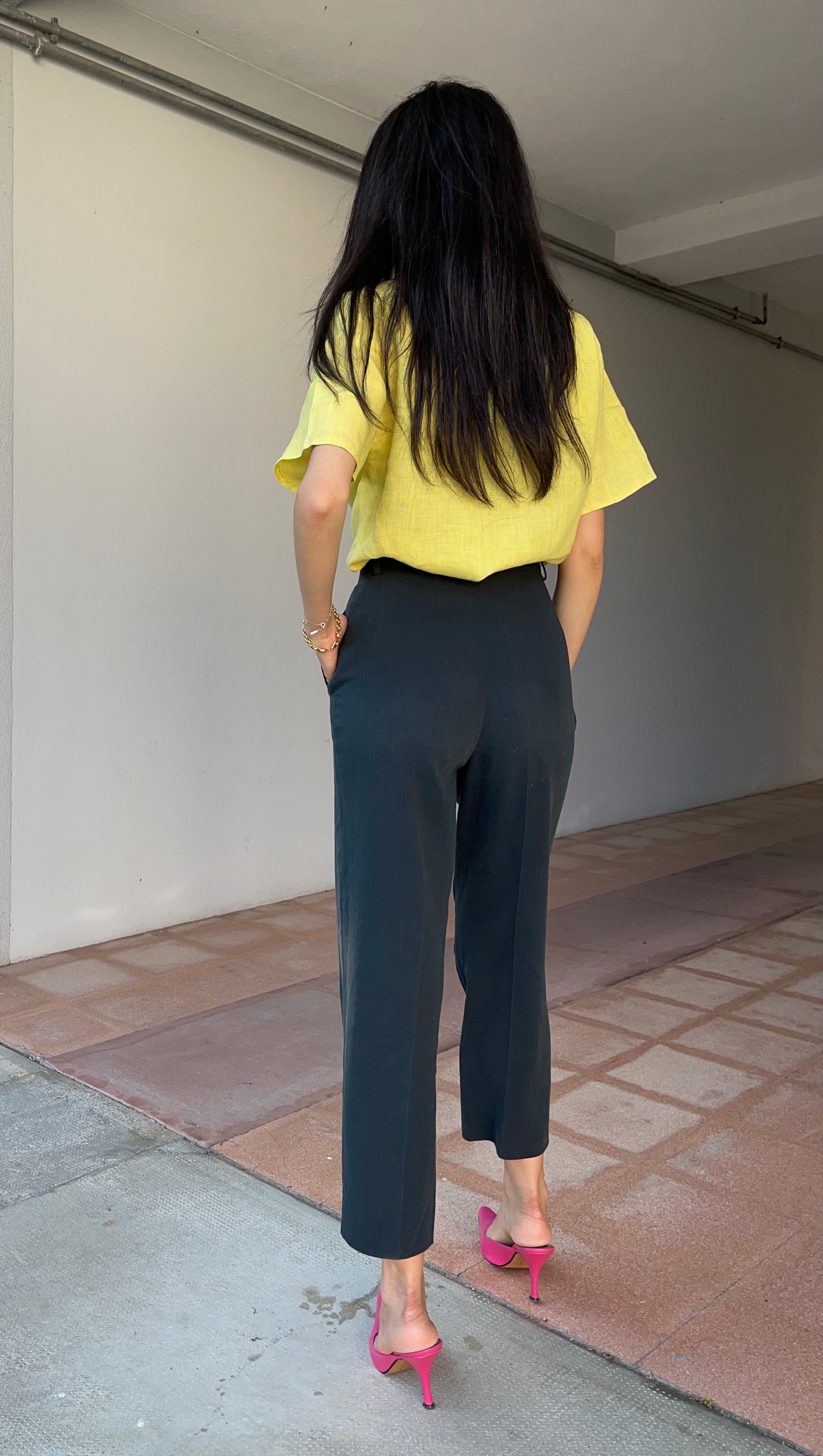 Lime linen shirt