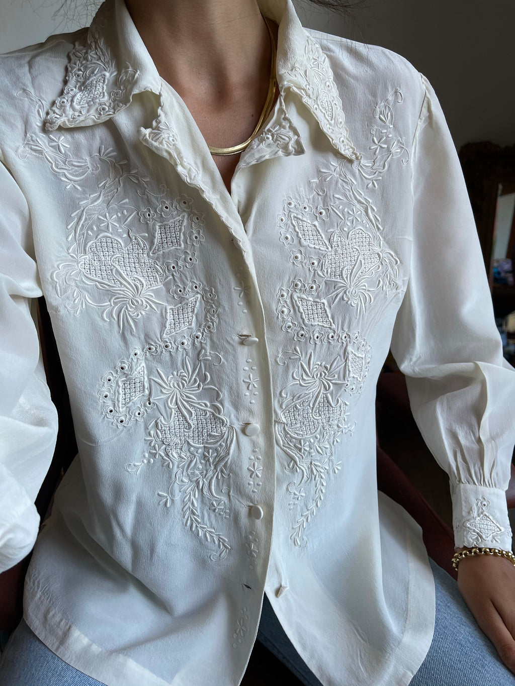 100 silk embroided handmade