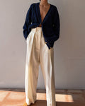 Blue lambswool cardigan