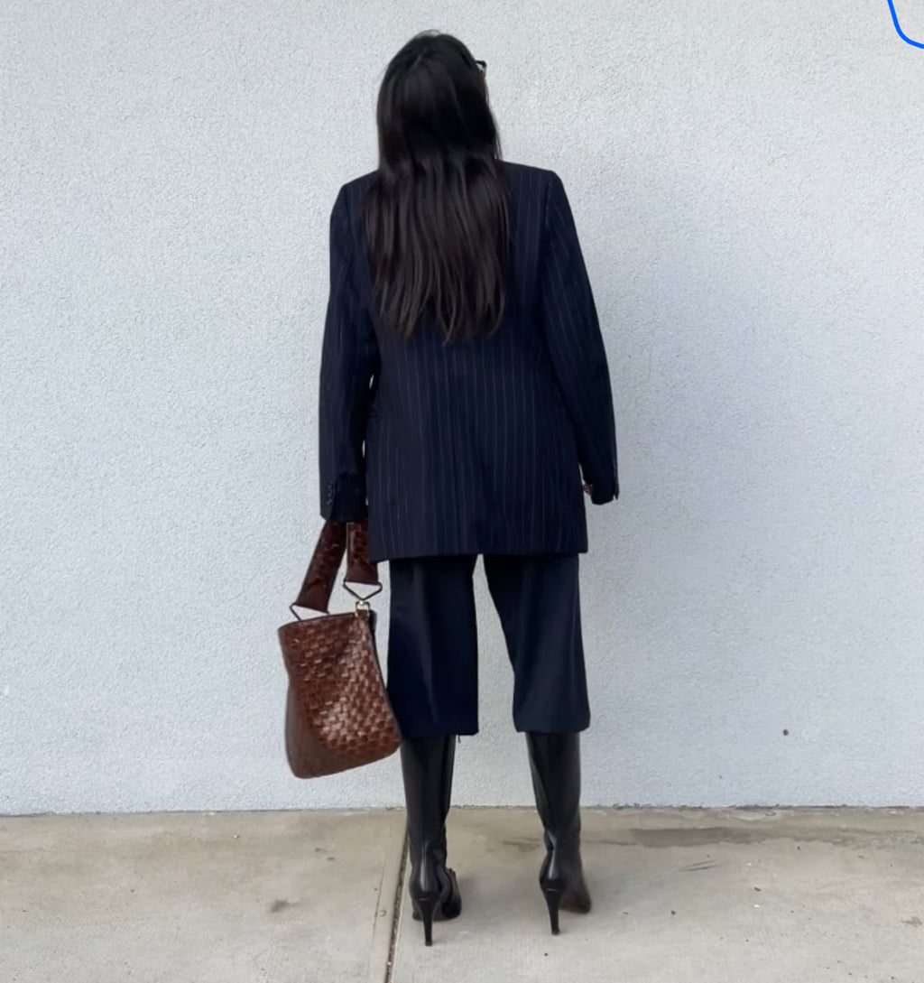 Pinstripe blue man blazer