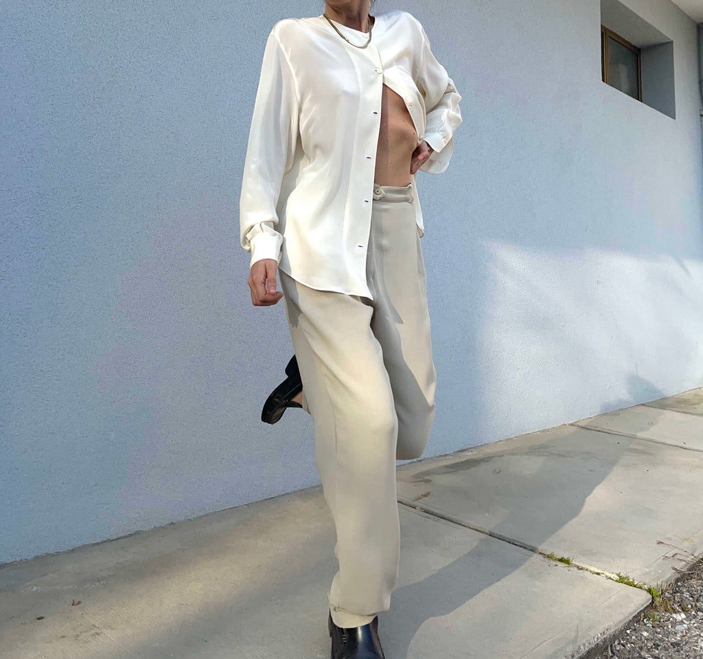 Camicia seta collo alla coreana