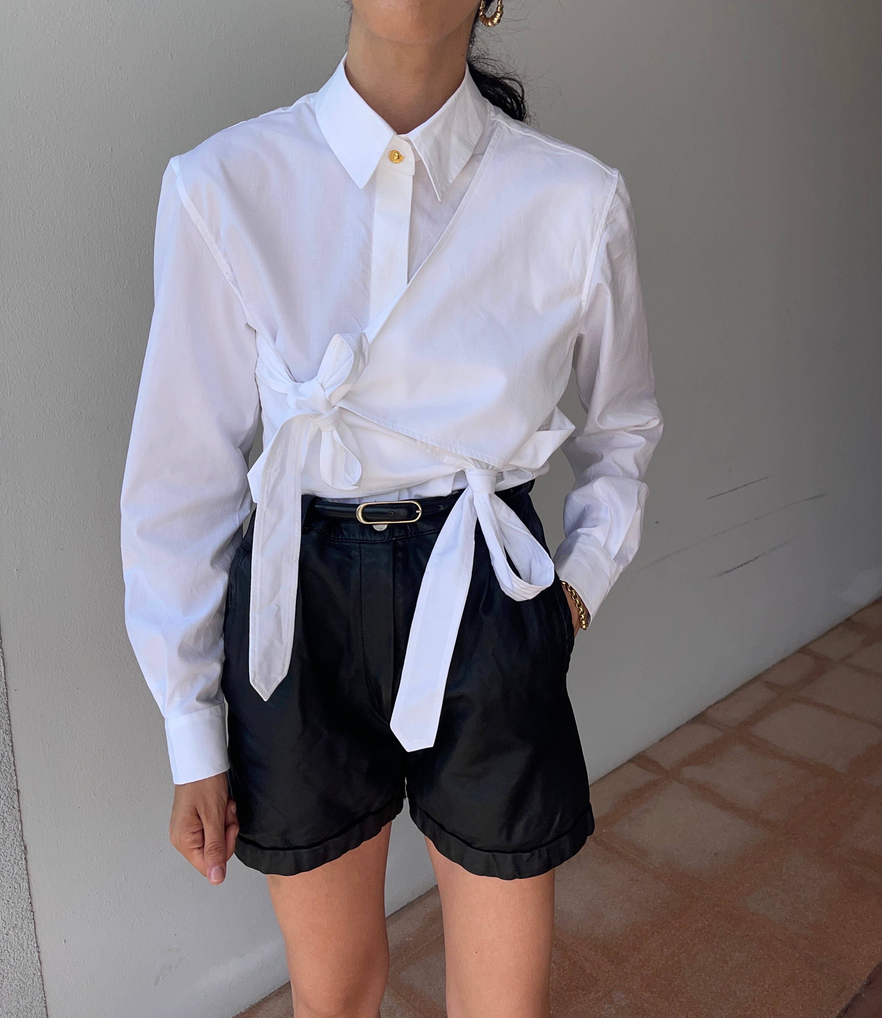 100 leather shorts