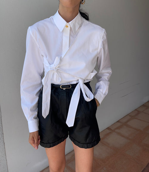 100 leather shorts