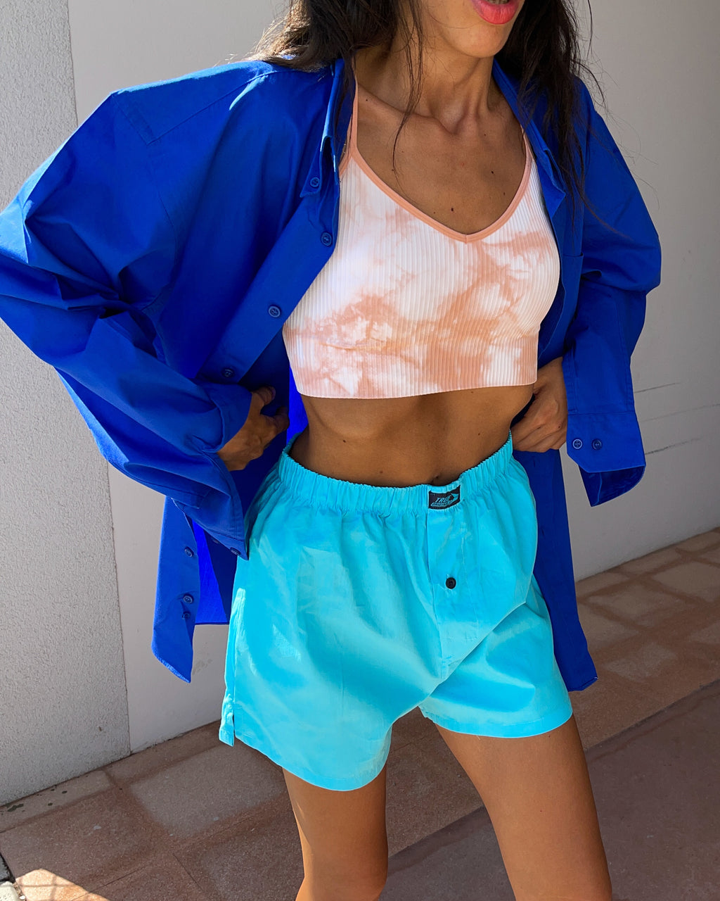 Camicione blu elettrico