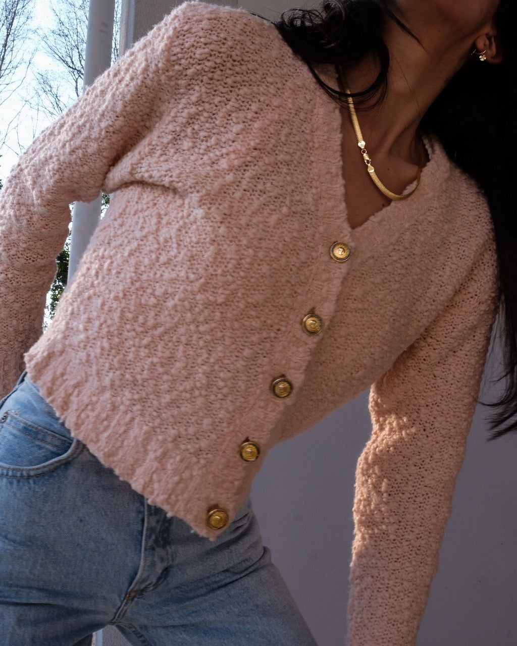 Versace cardigan medusa buttons