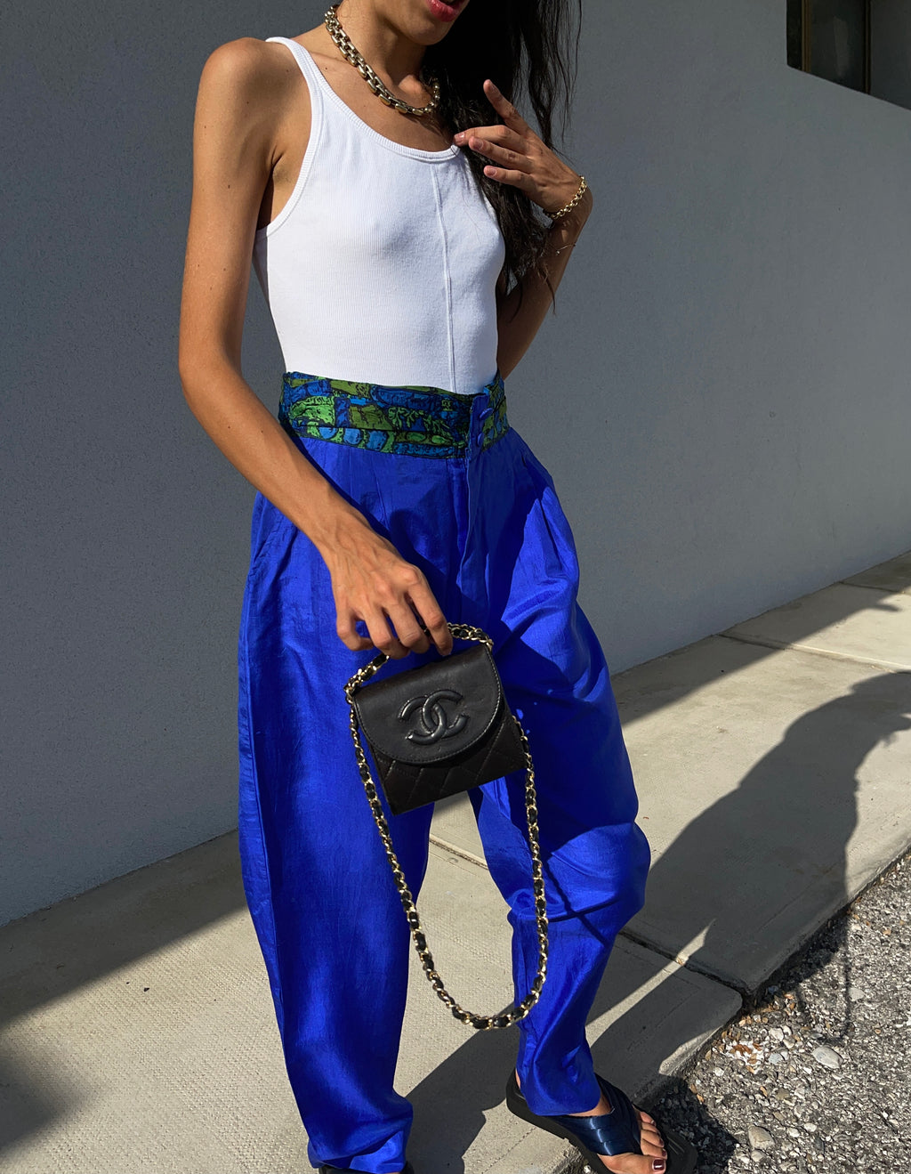 100% silk trousers