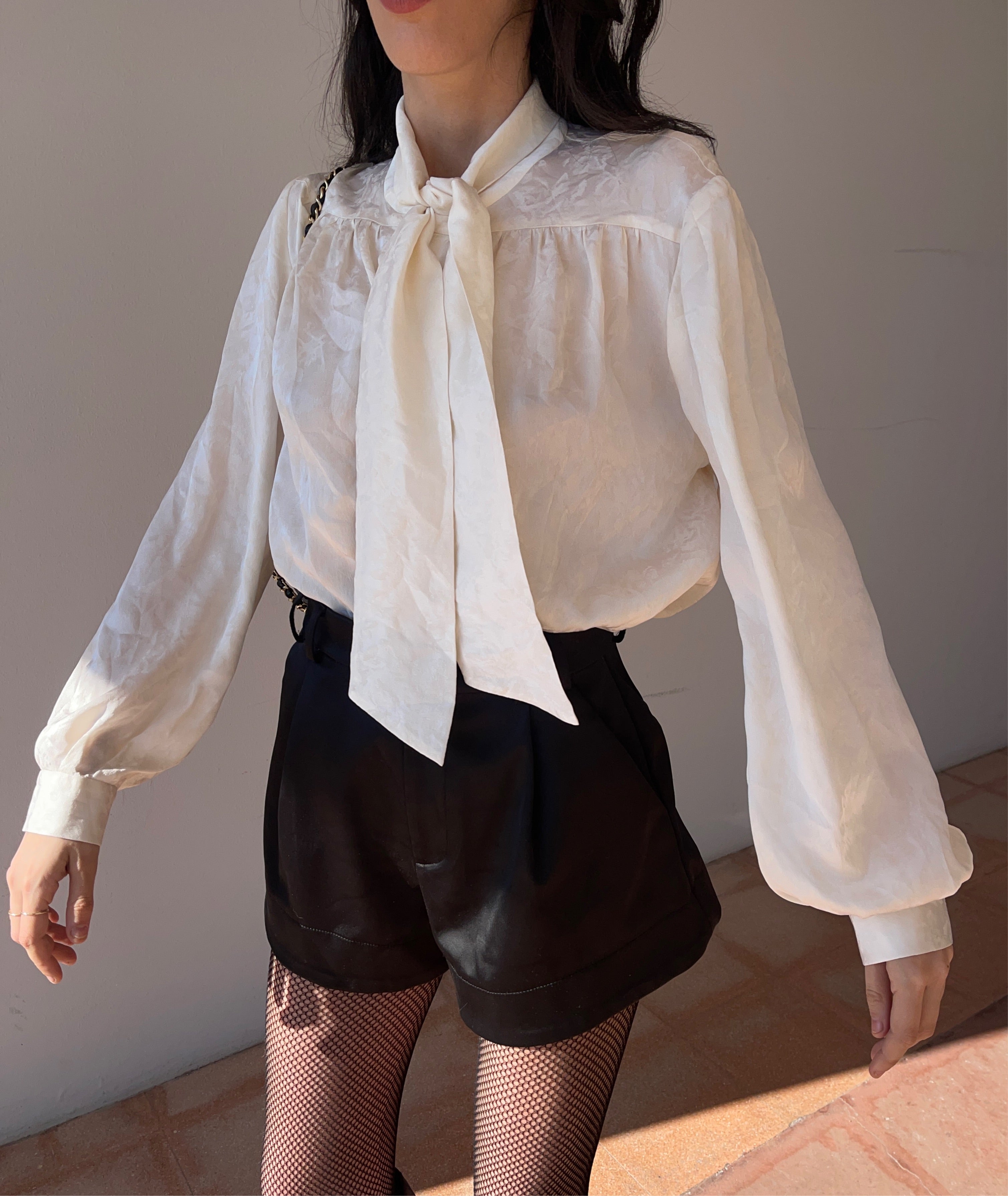 100 silk bow front shirt