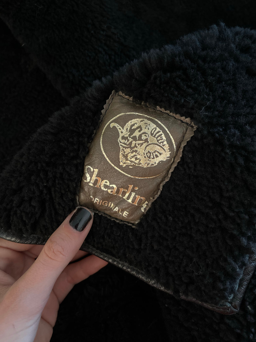 Black shearling coat
