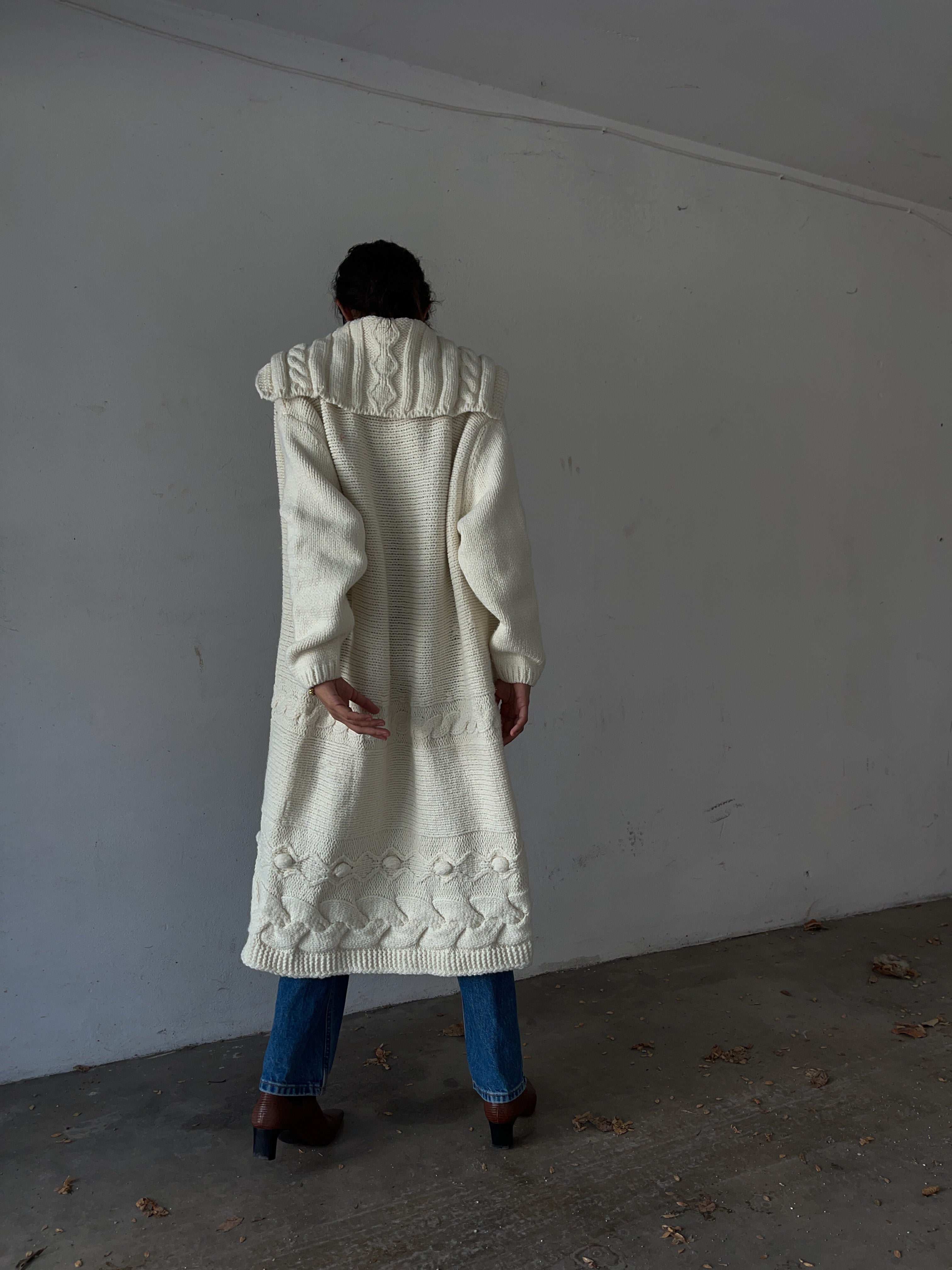 Wool blend maxi cardigan/ coat