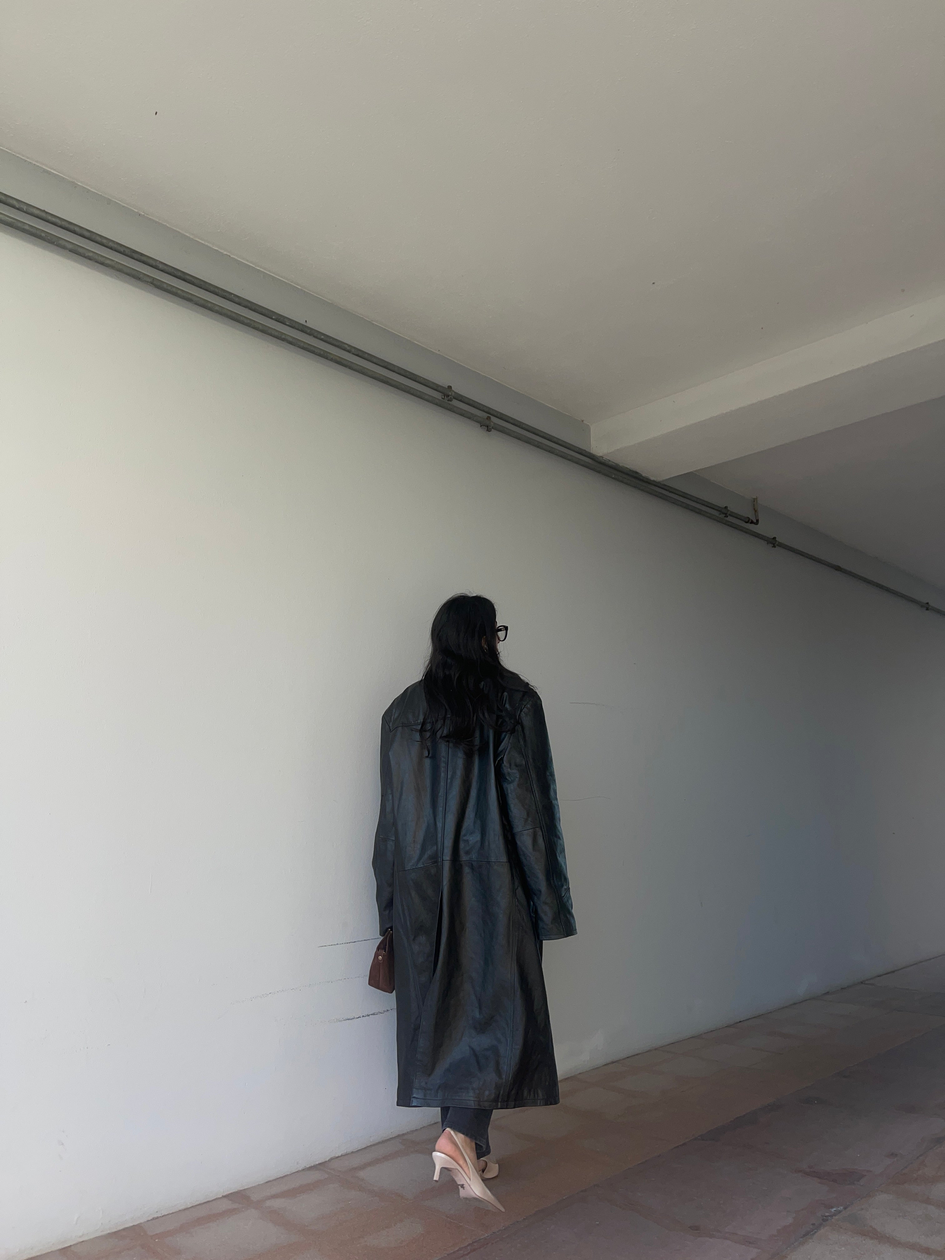 Mega leather trench