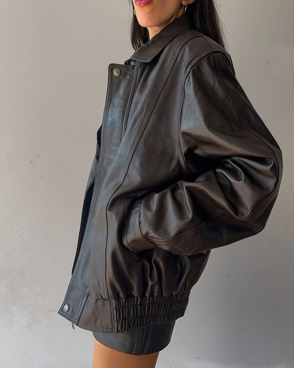 Nappa leather bomber jacket