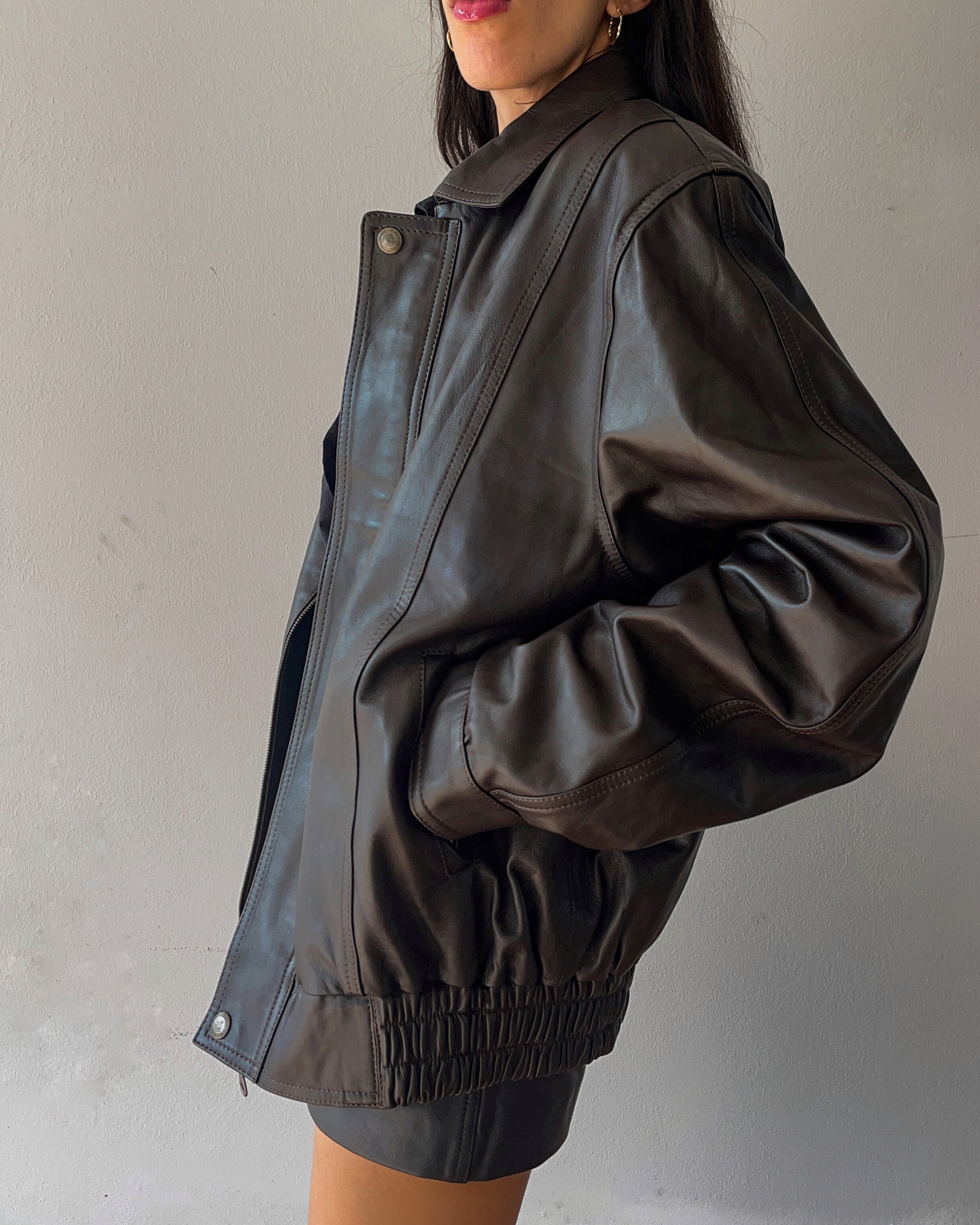 Nappa leather bomber jacket