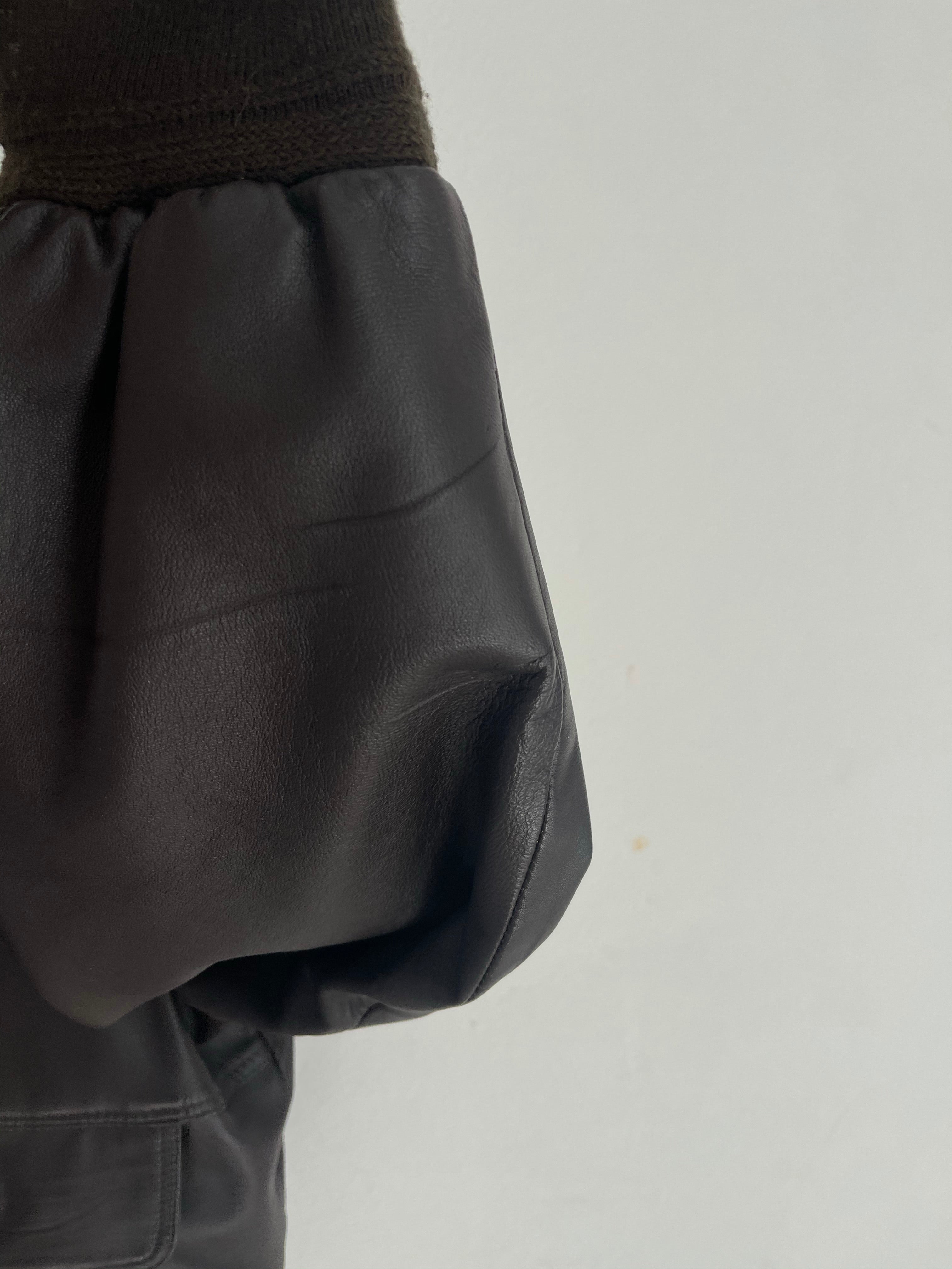 Real leather bomber jacket