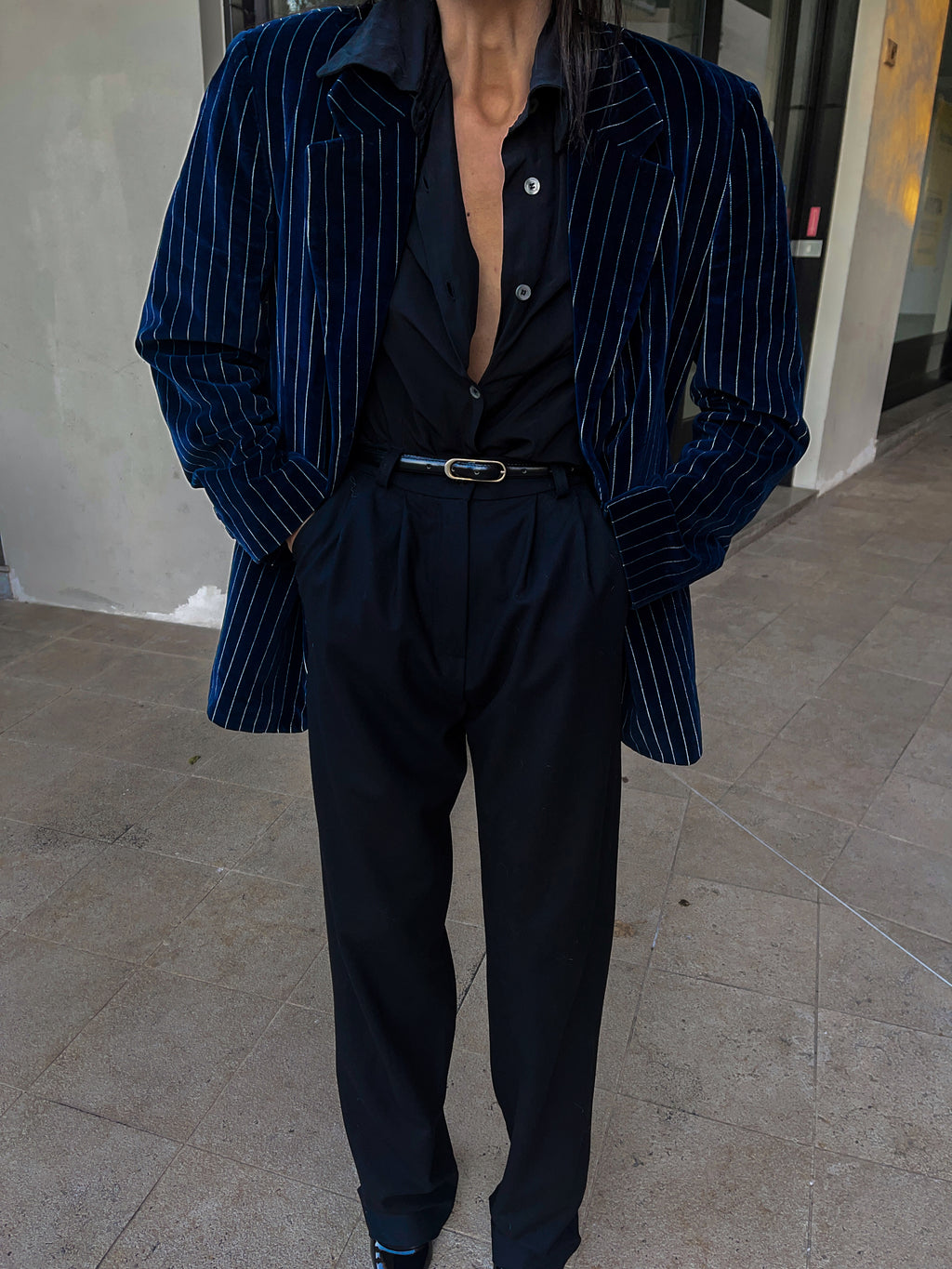 Velvet blue blazer