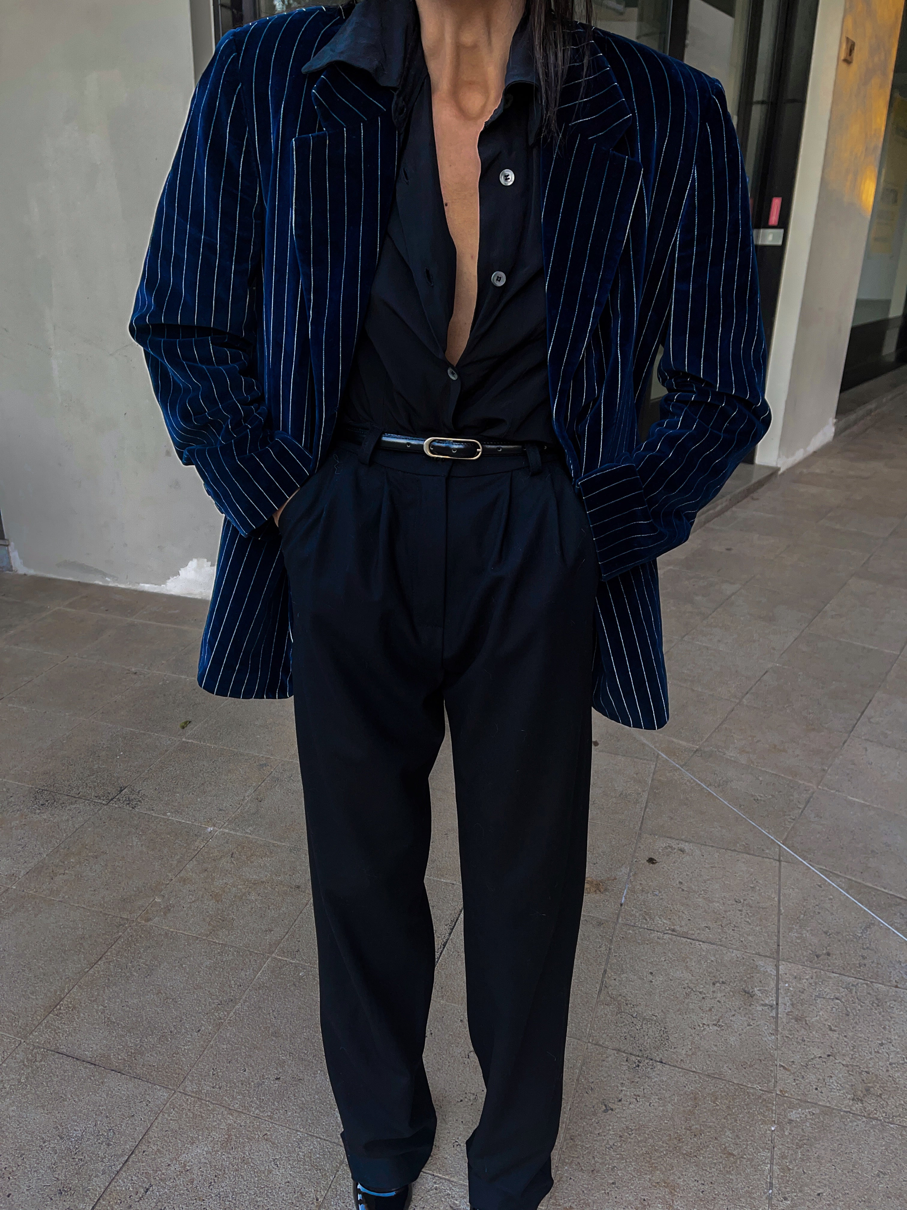 Velvet blue blazer