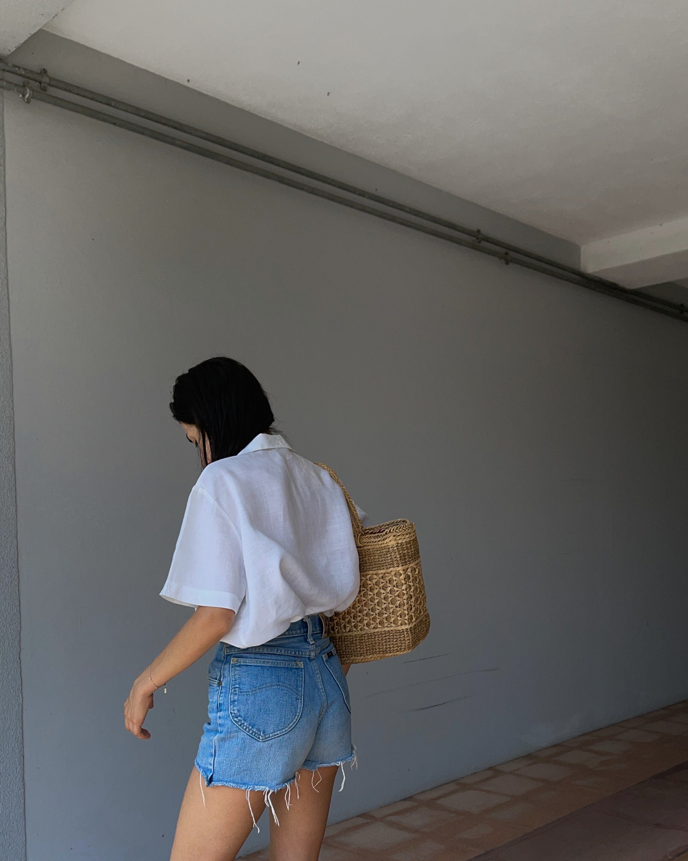 White linen - hand embroided Boxy shirt