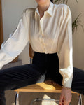 100% silk button down shirt