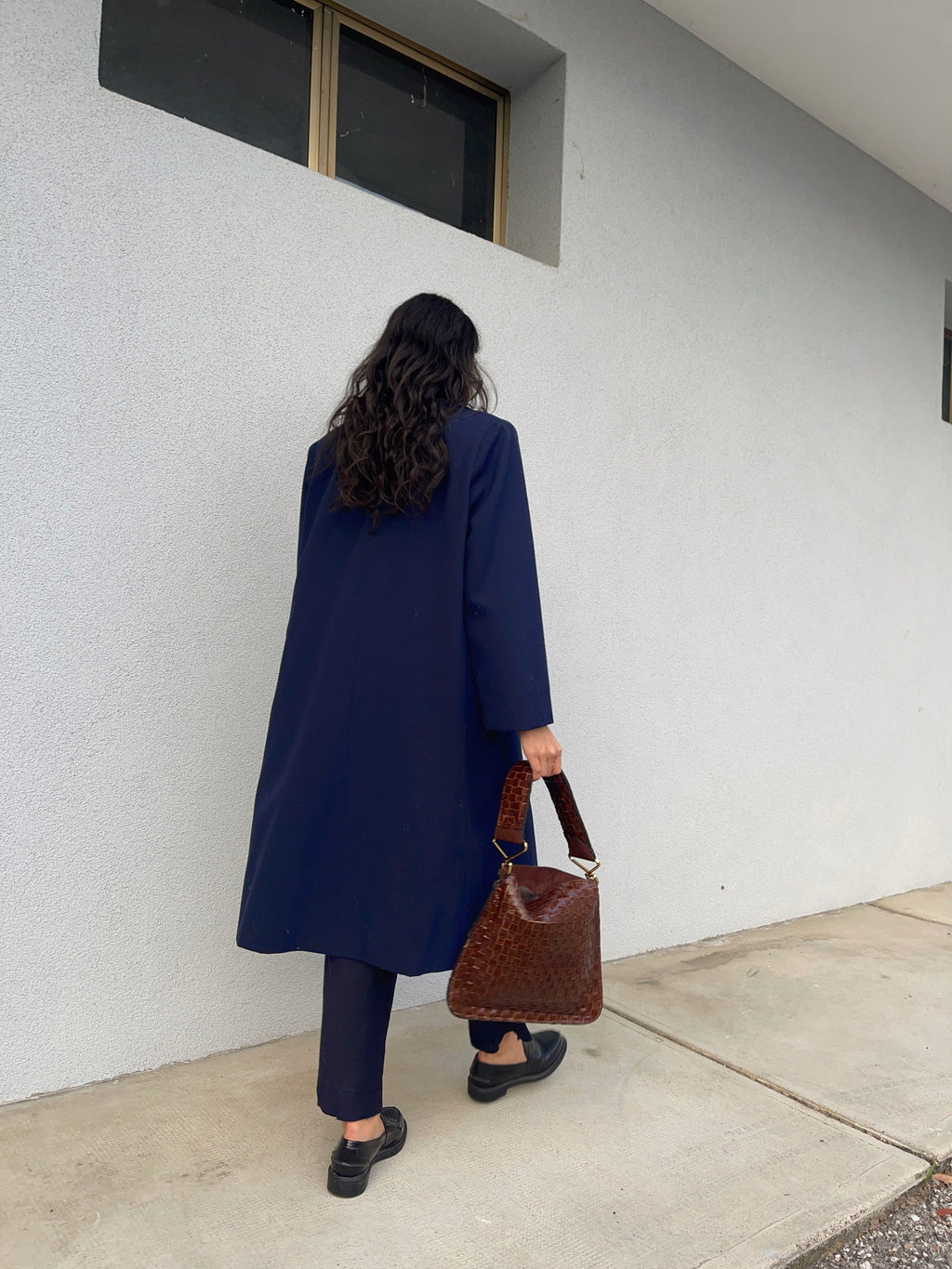 Blue light wool coat