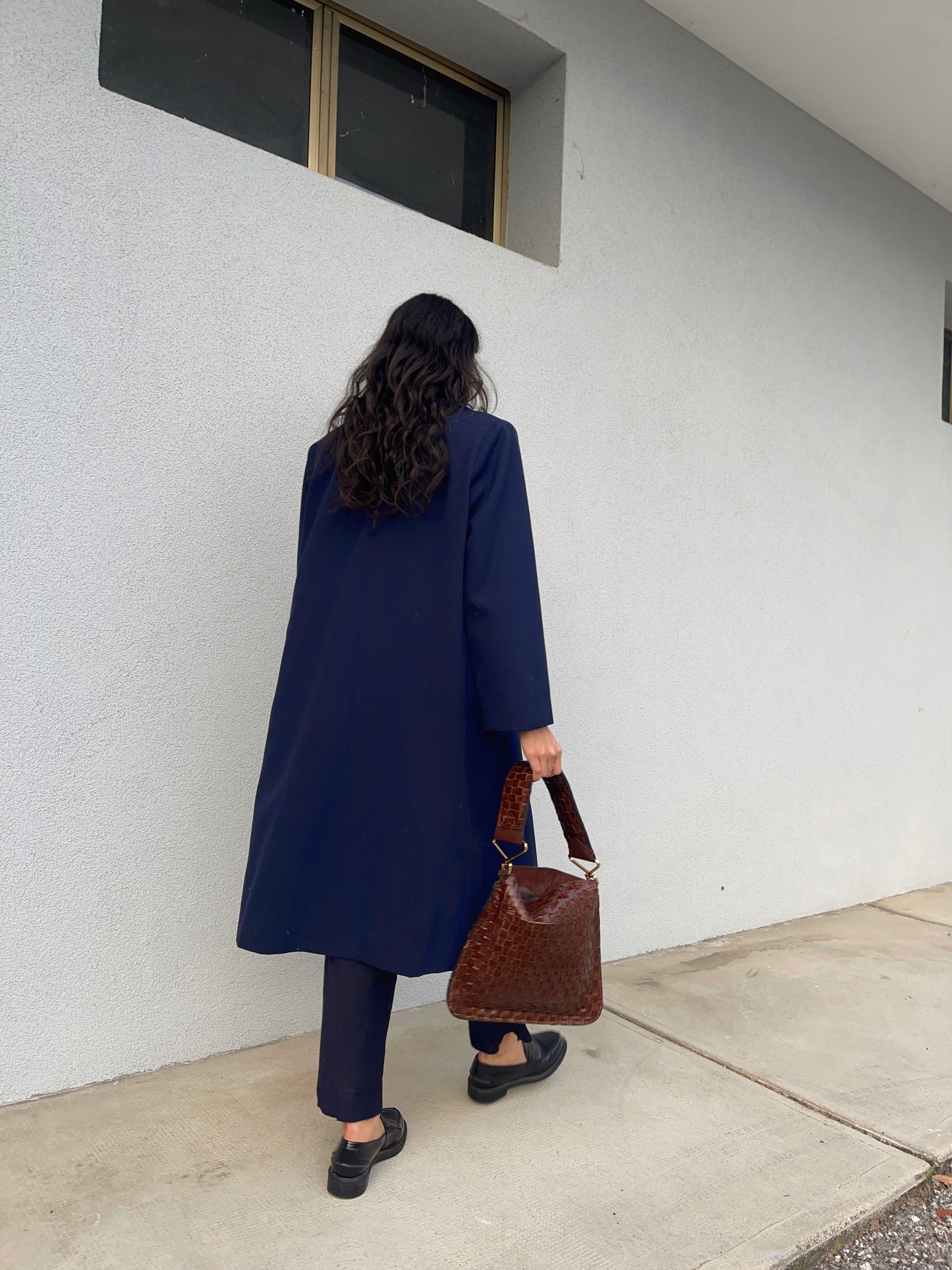 Blue light wool coat