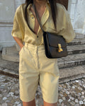 Camicia 100 silk pale yellow