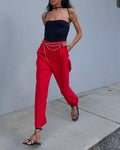 Pantalone rosso Lino cotone