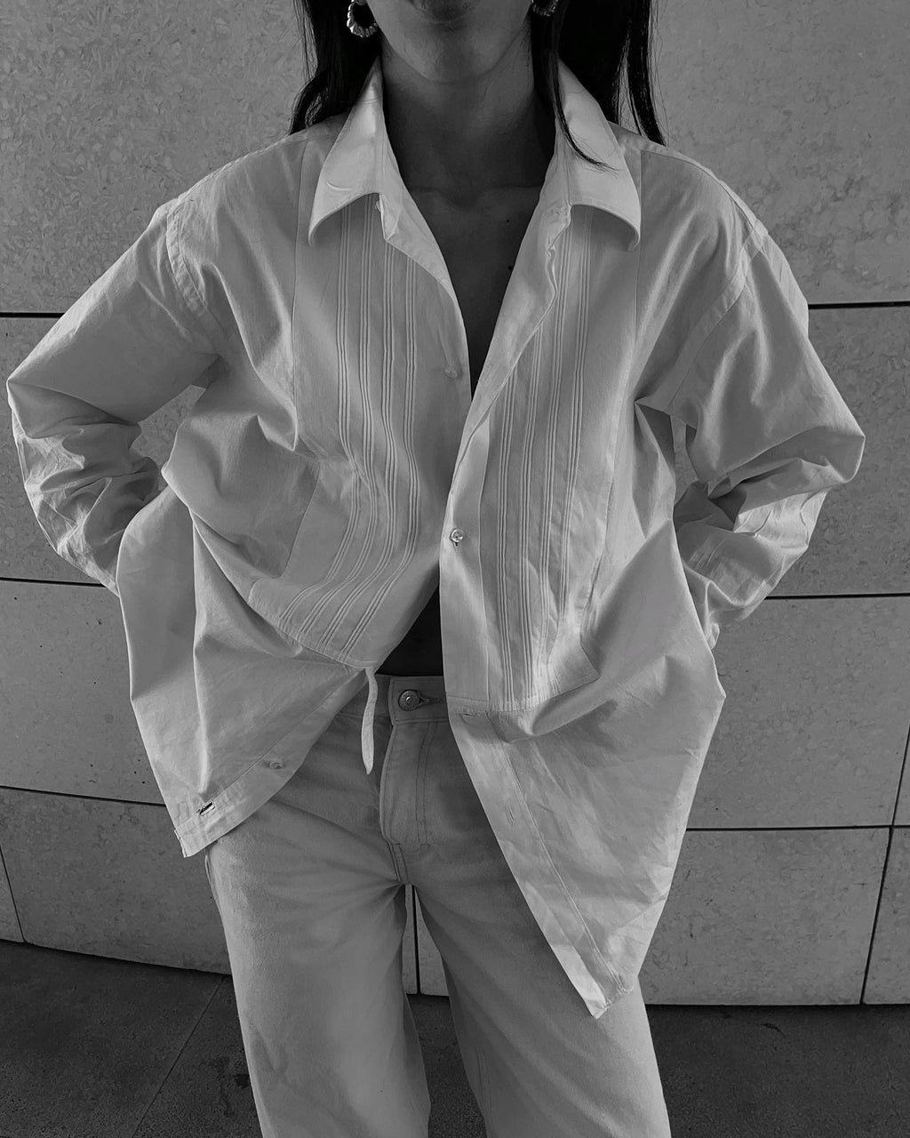 White crispy shirt