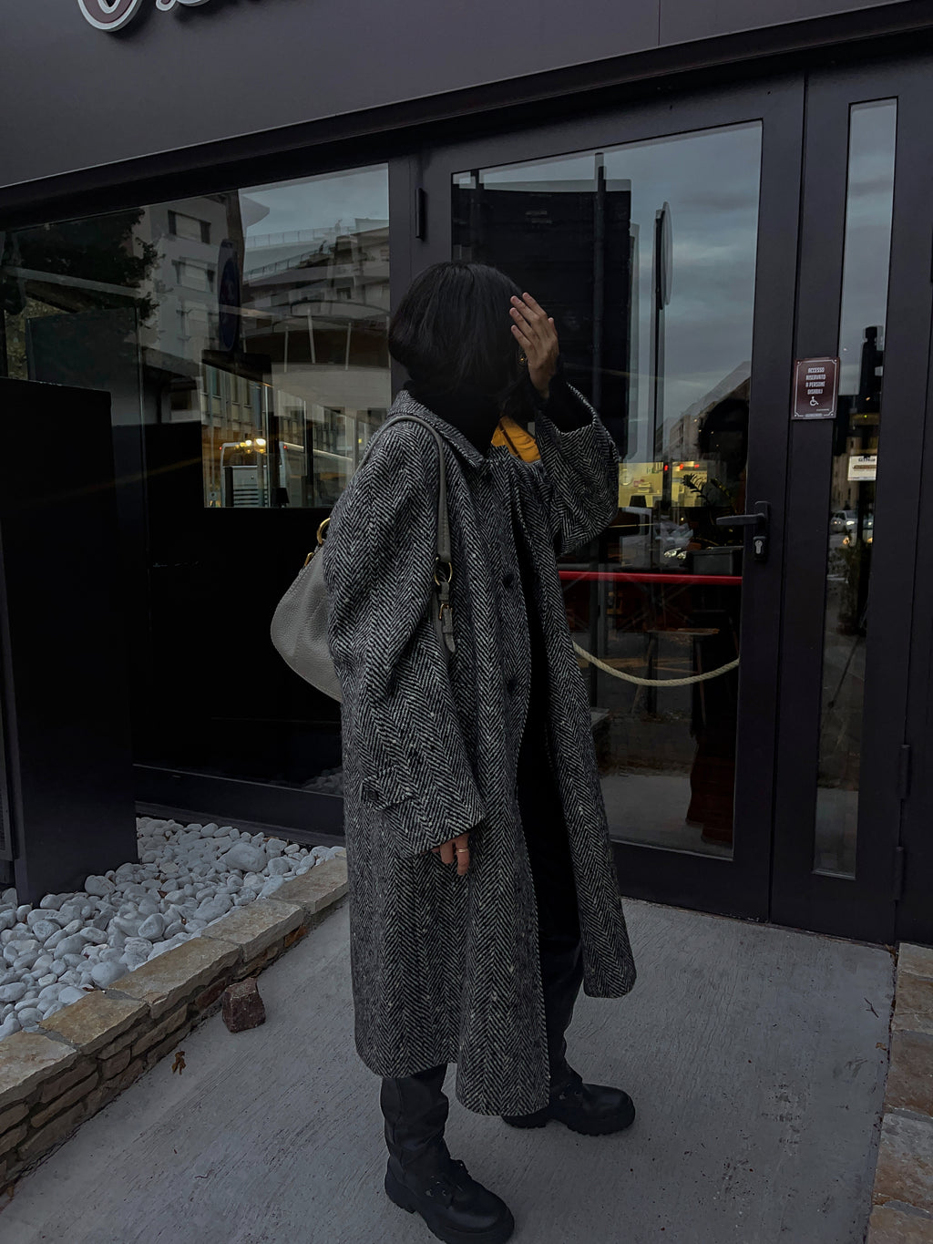 Cappotto spigato lana