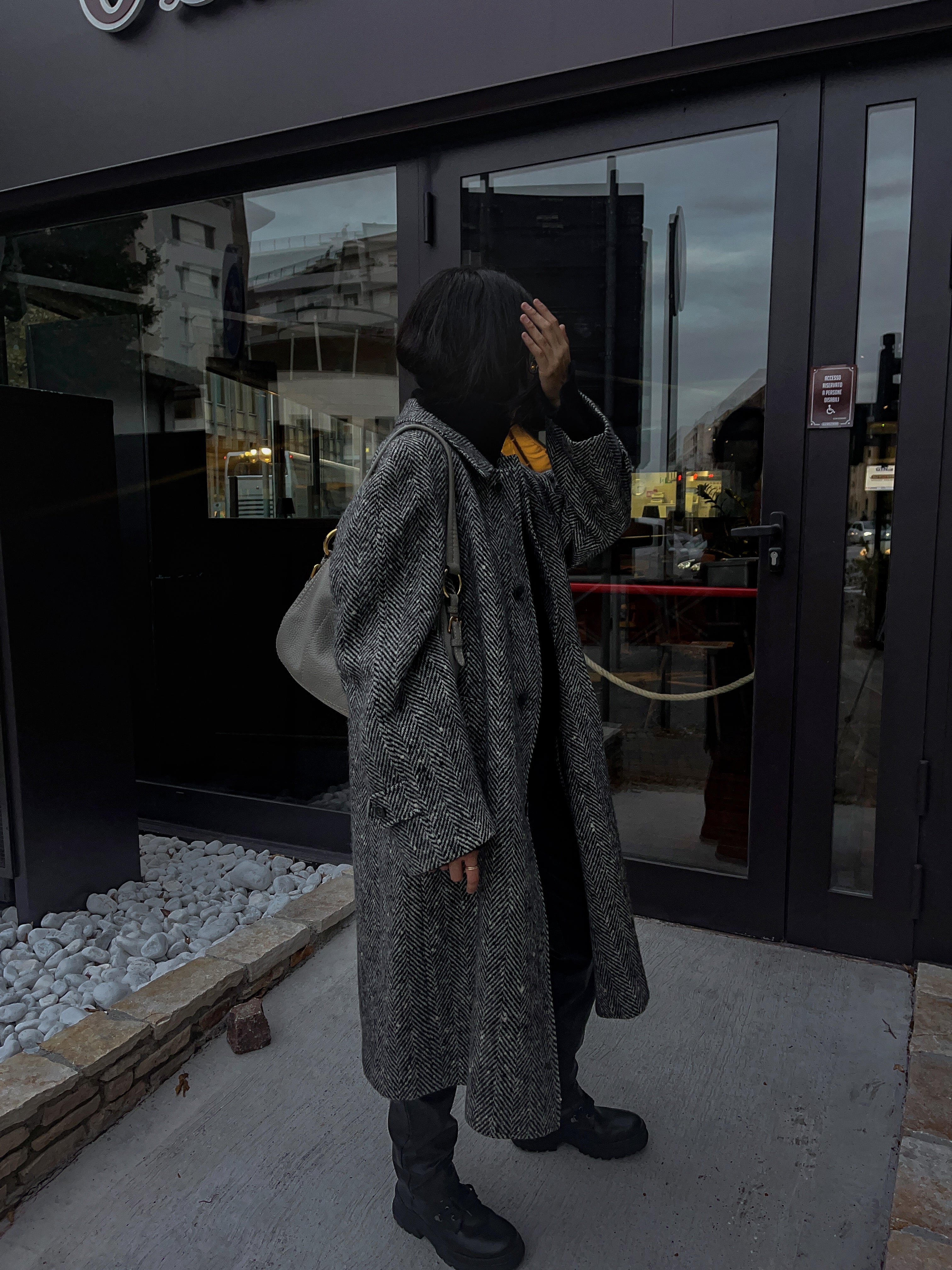 Cappotto spigato lana