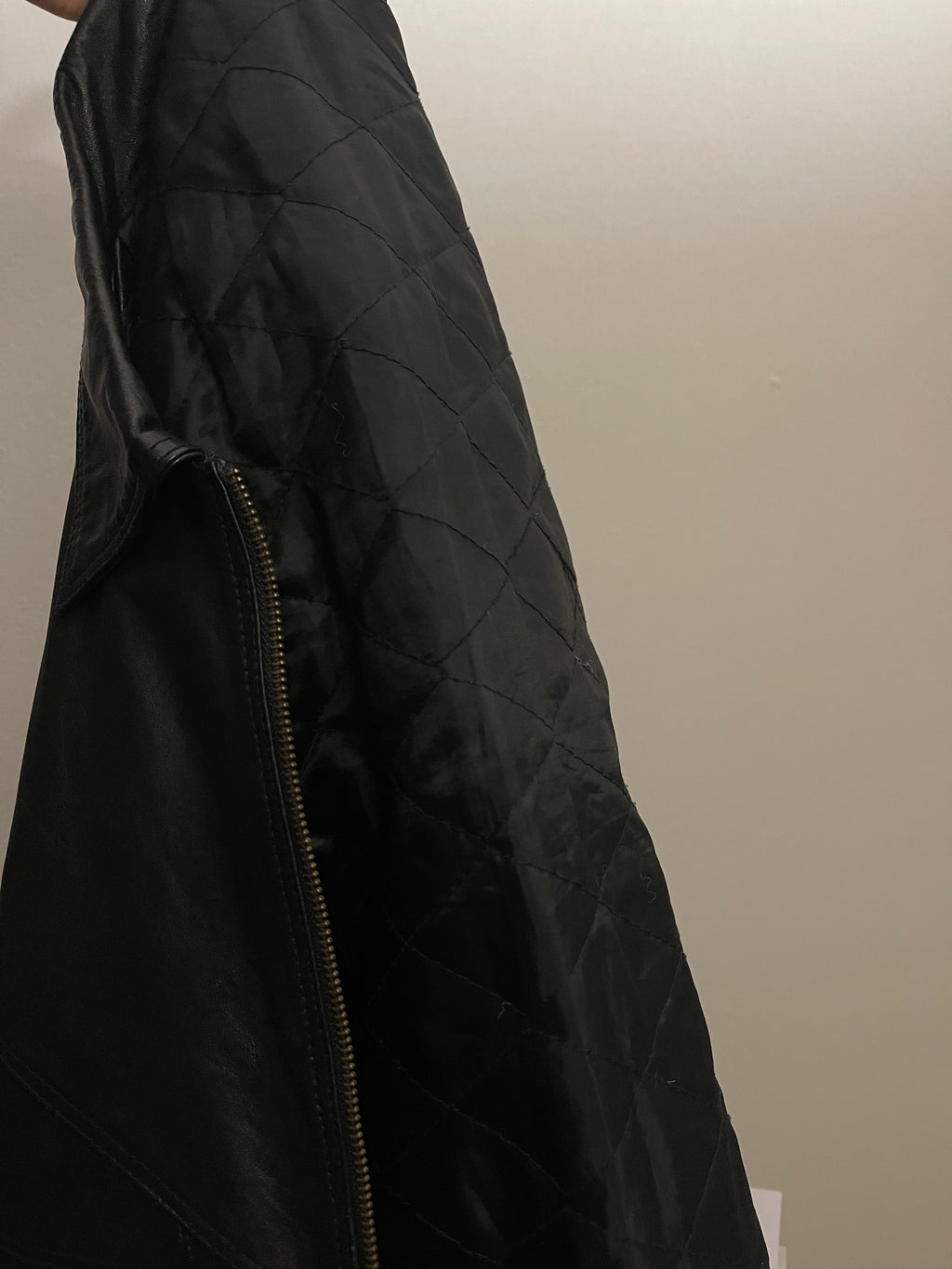 Leather bomber jacket