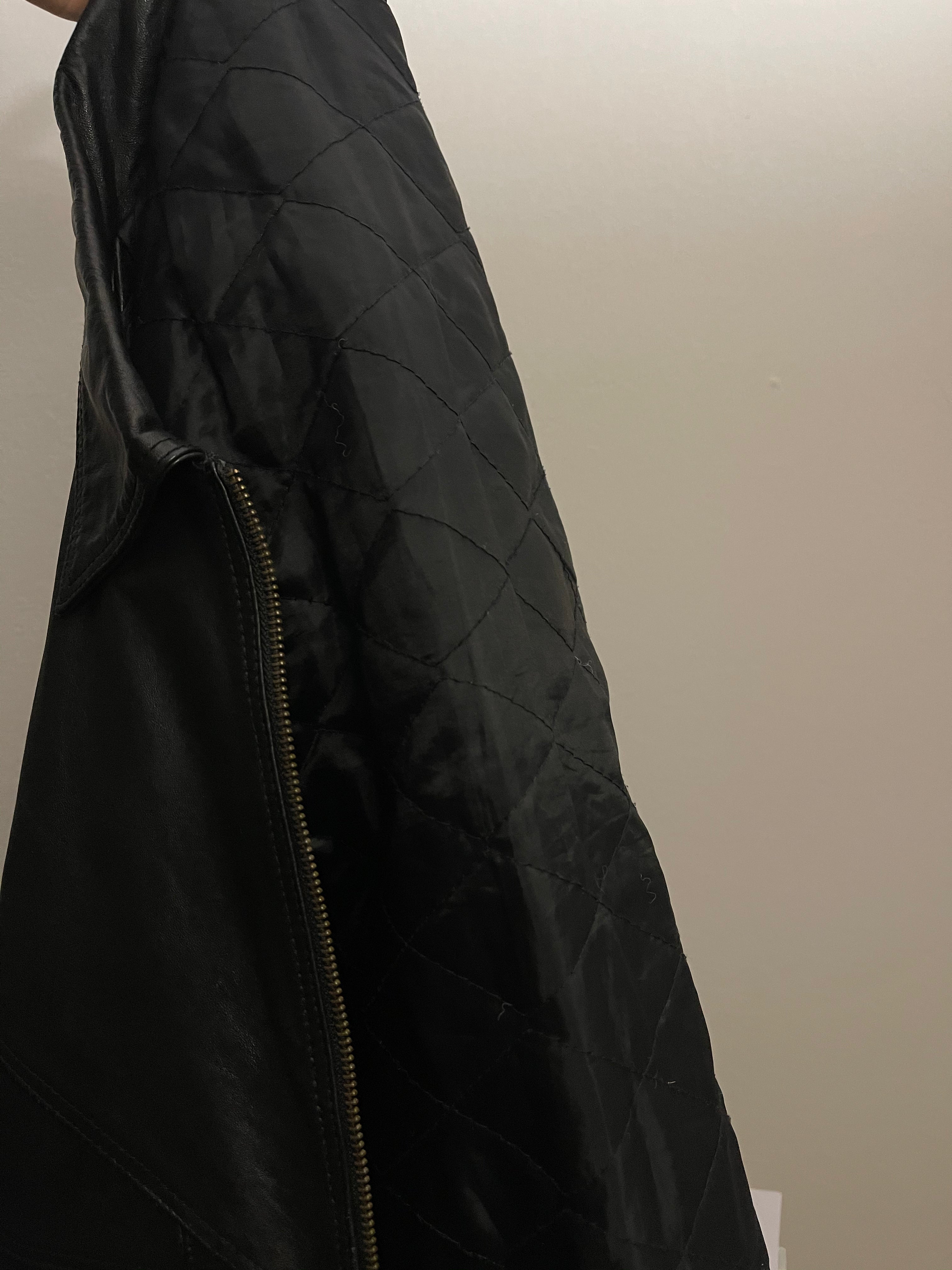 Leather bomber jacket