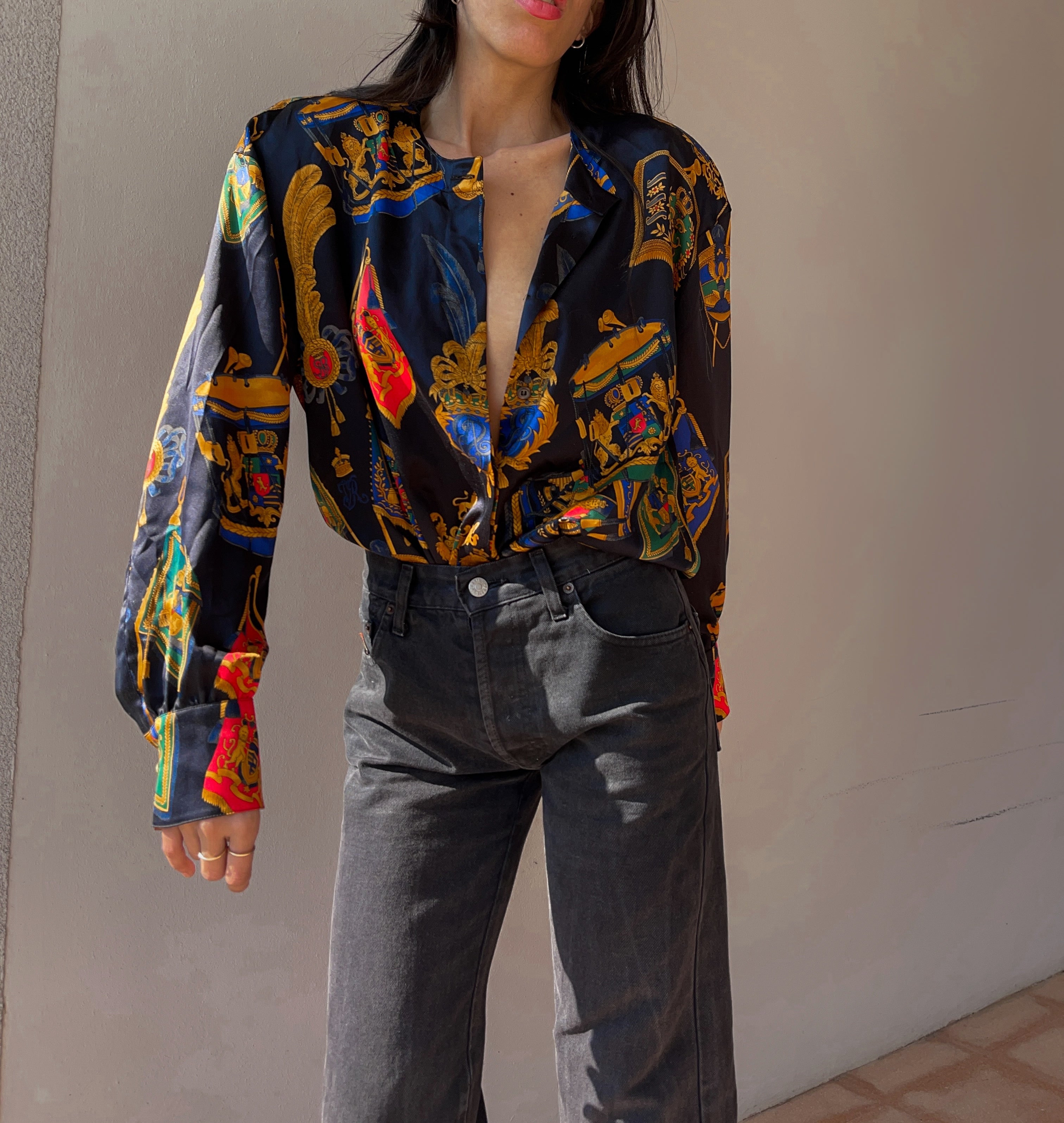 100 silk escada shirt